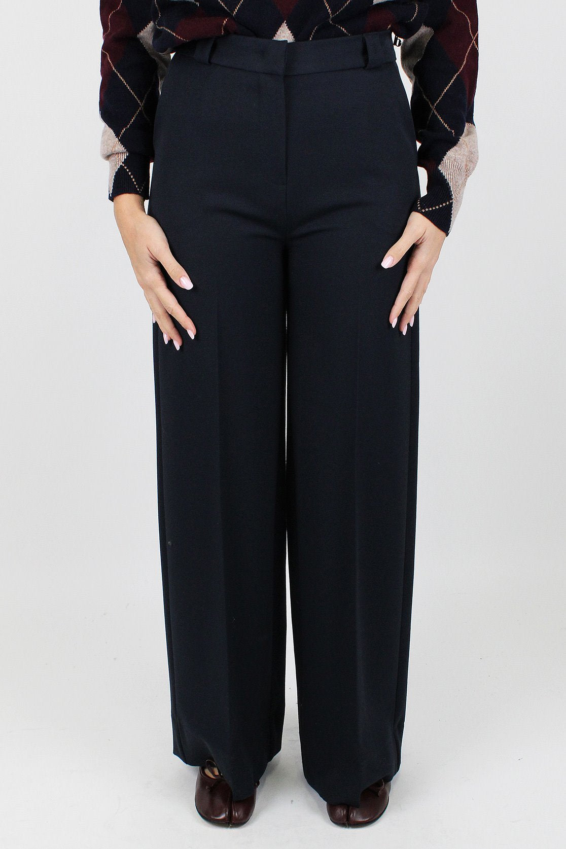 Maryley - Pantalone palazzo tasche a filo