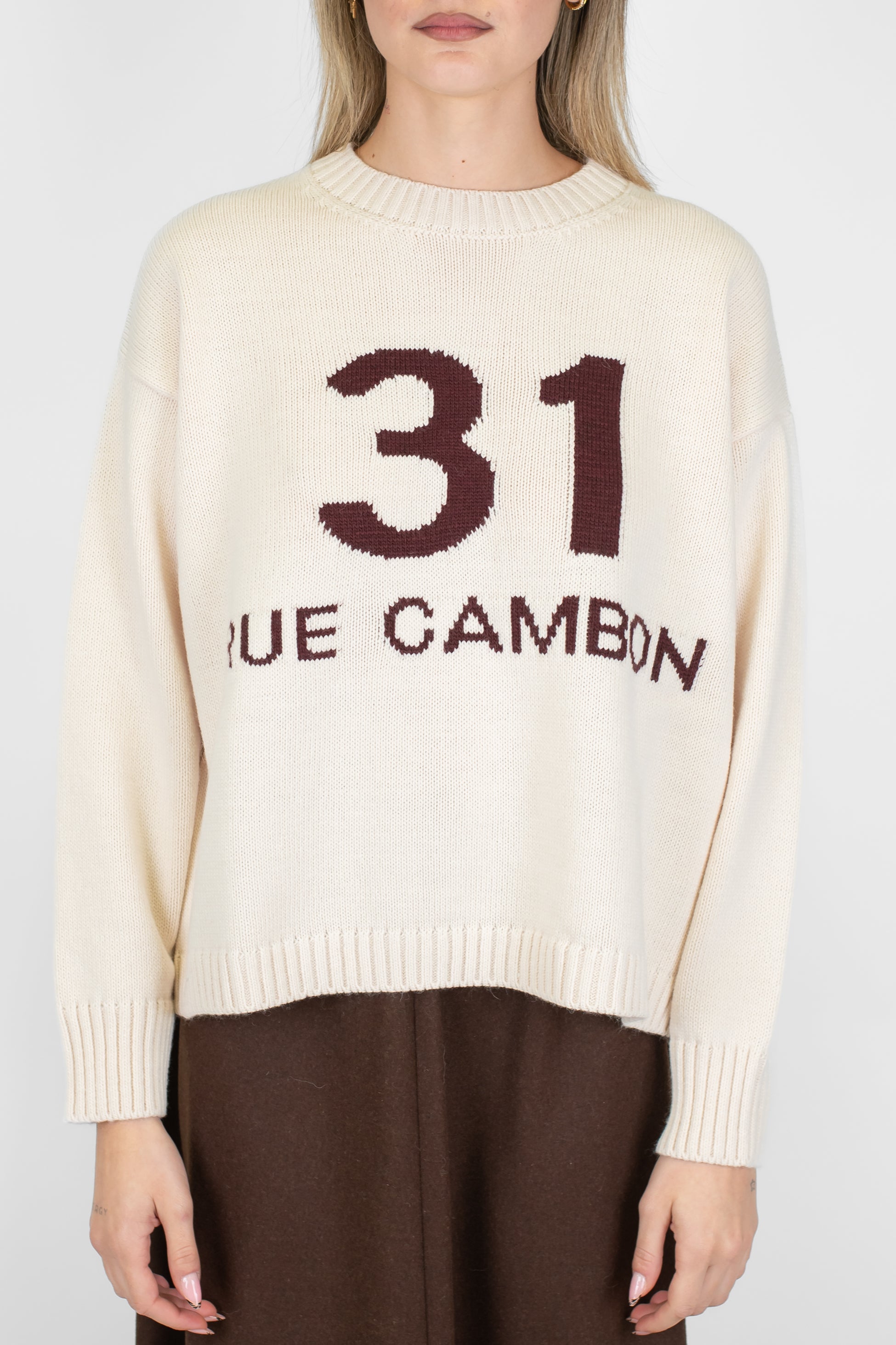 Tensione in - Maglia con scritta in misto lana/cashmere