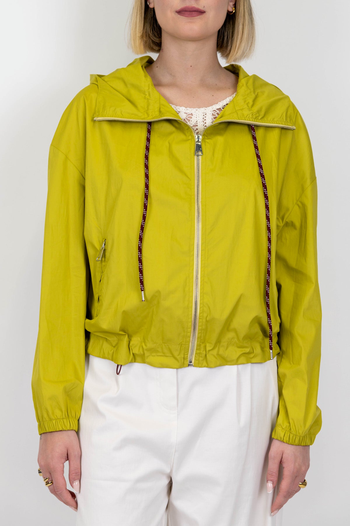 Motel - Giacca a vento con cappuccio, coulisse e chiusura zip