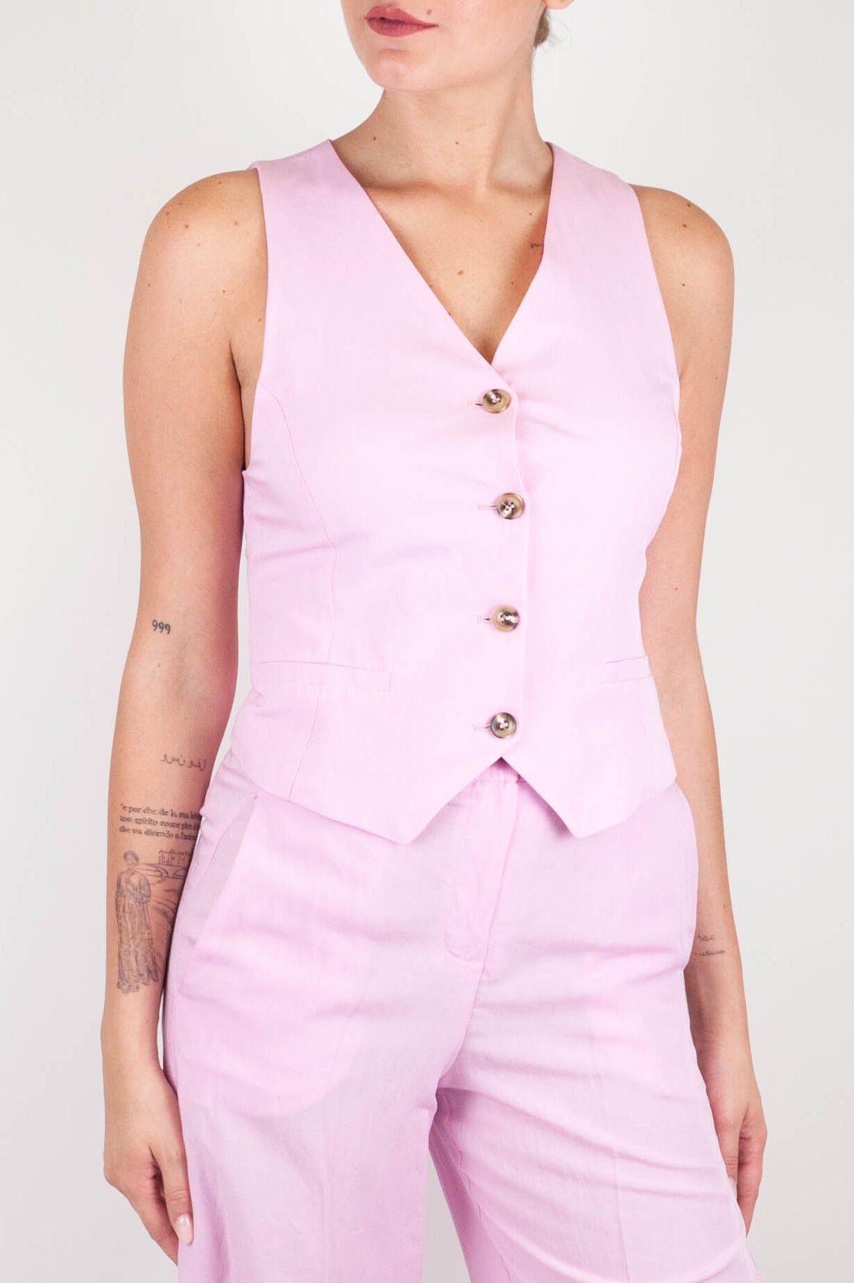 Tensione in - Gilet in misto lino e viscosa