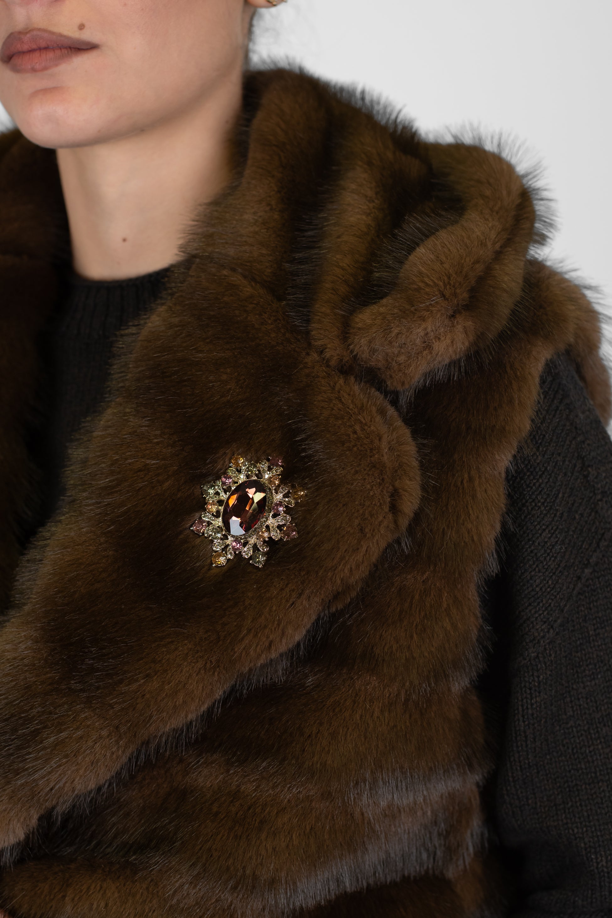 Tensione in - Ecopelliccia crop giromaniche