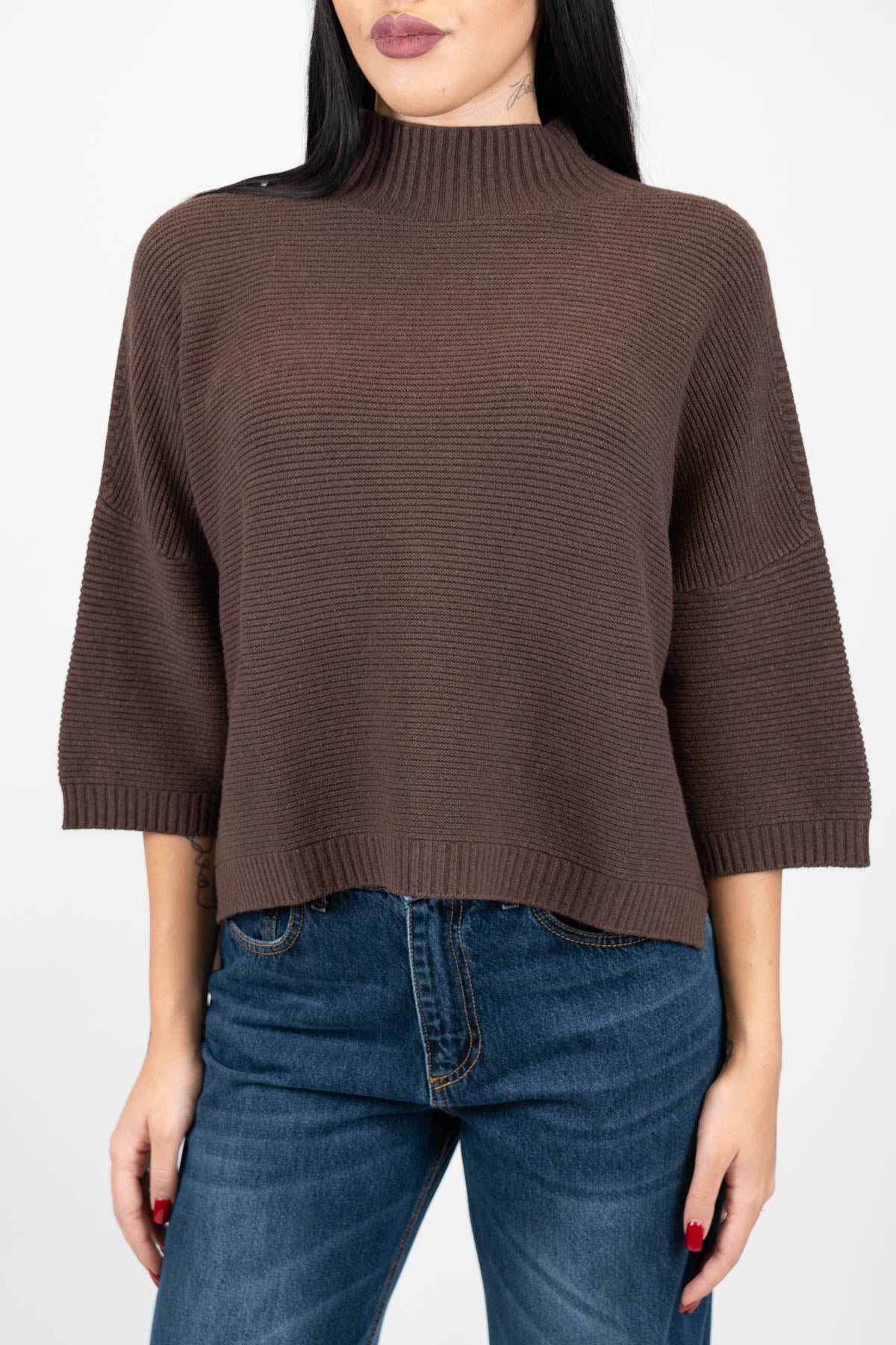 Kontatto - Maglia a coste con manica a tre quarti