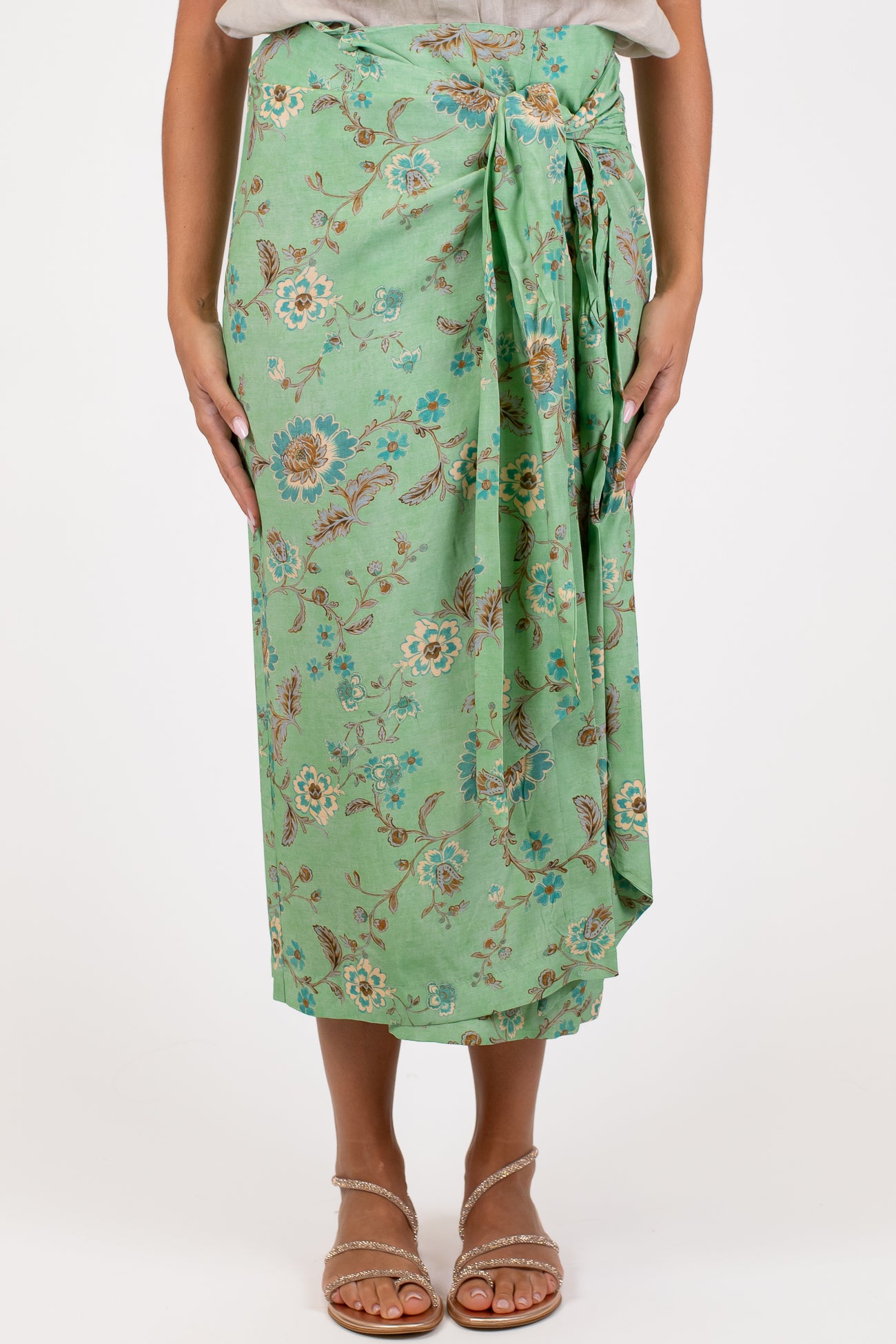 Maryley - Gonna pareo in viscosa fantasia fiori