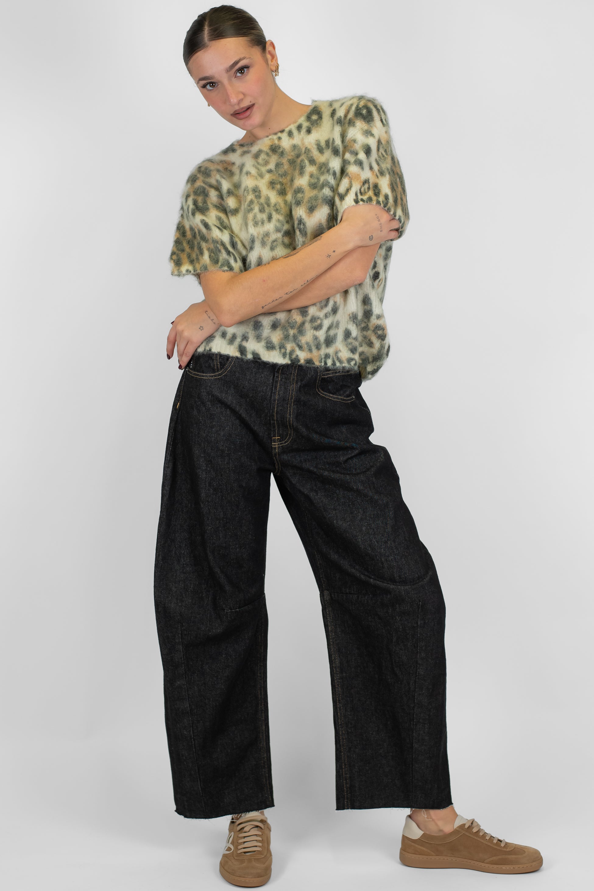 Haveone - Jeans balloon lavaggio scuro modello Barabara