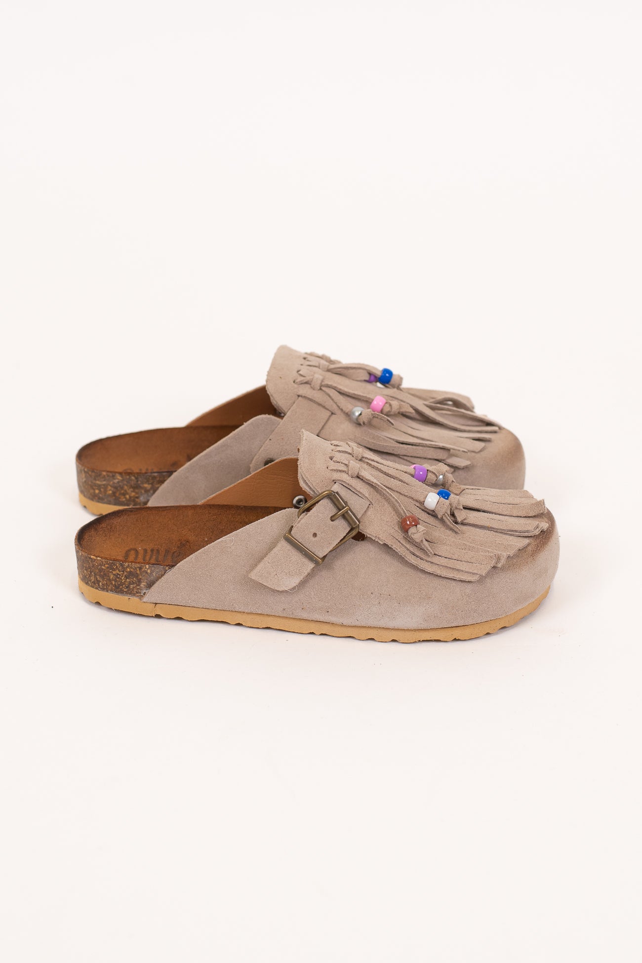 Ovyé - Mules in suede con frange e perline