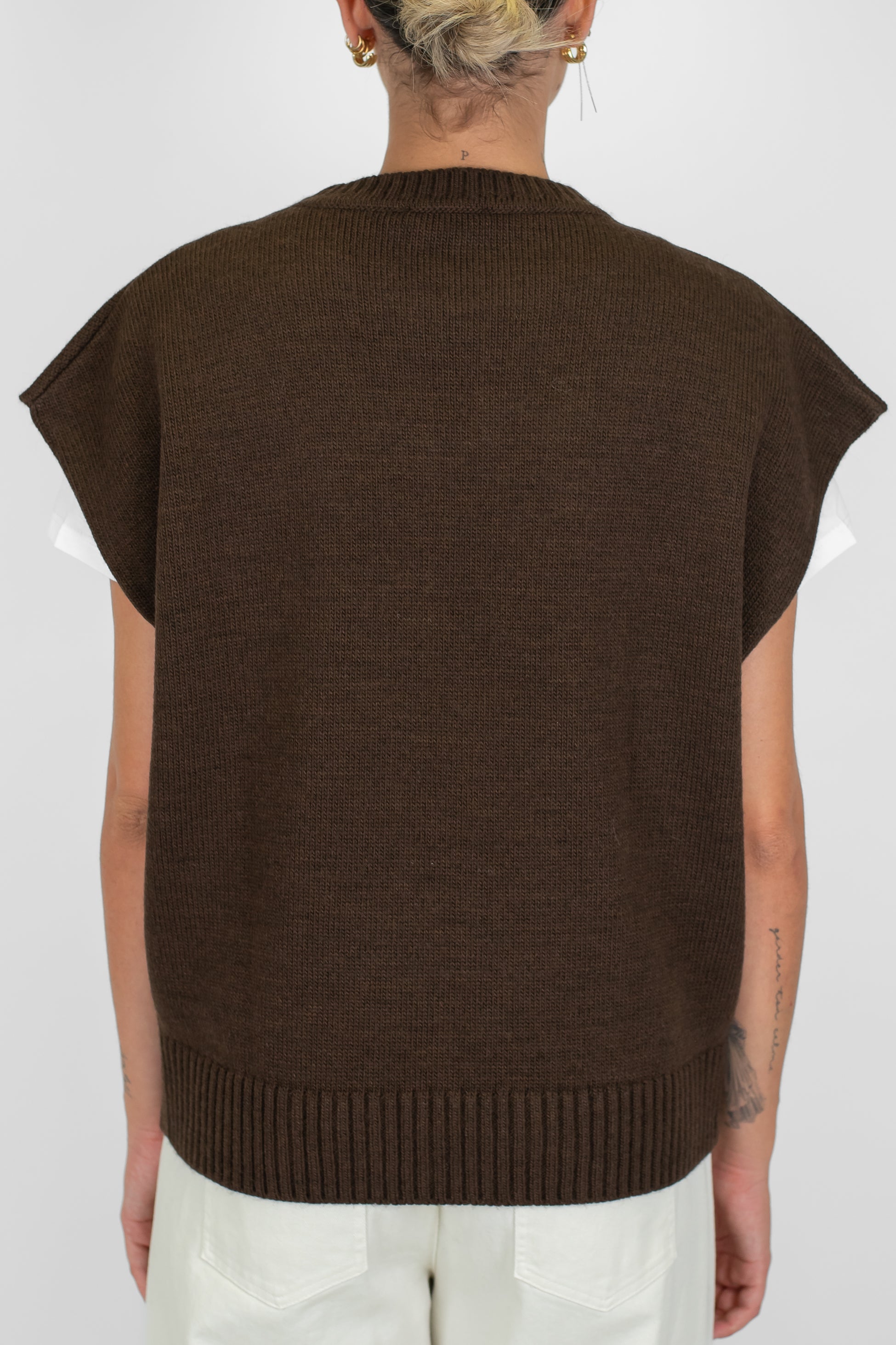 Motel - Maglia over mezzamanica in misto lana con intarsi