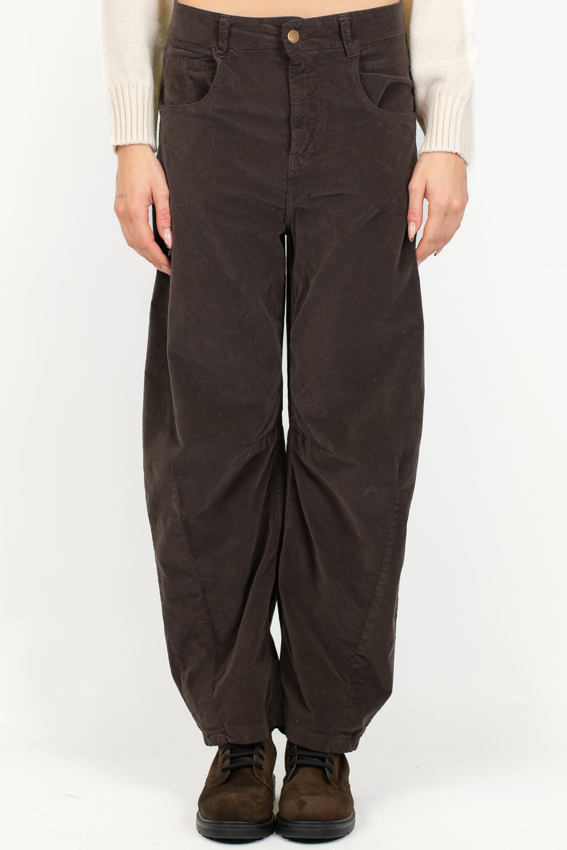 Haveone - Pantalone balloon in velluto liscio