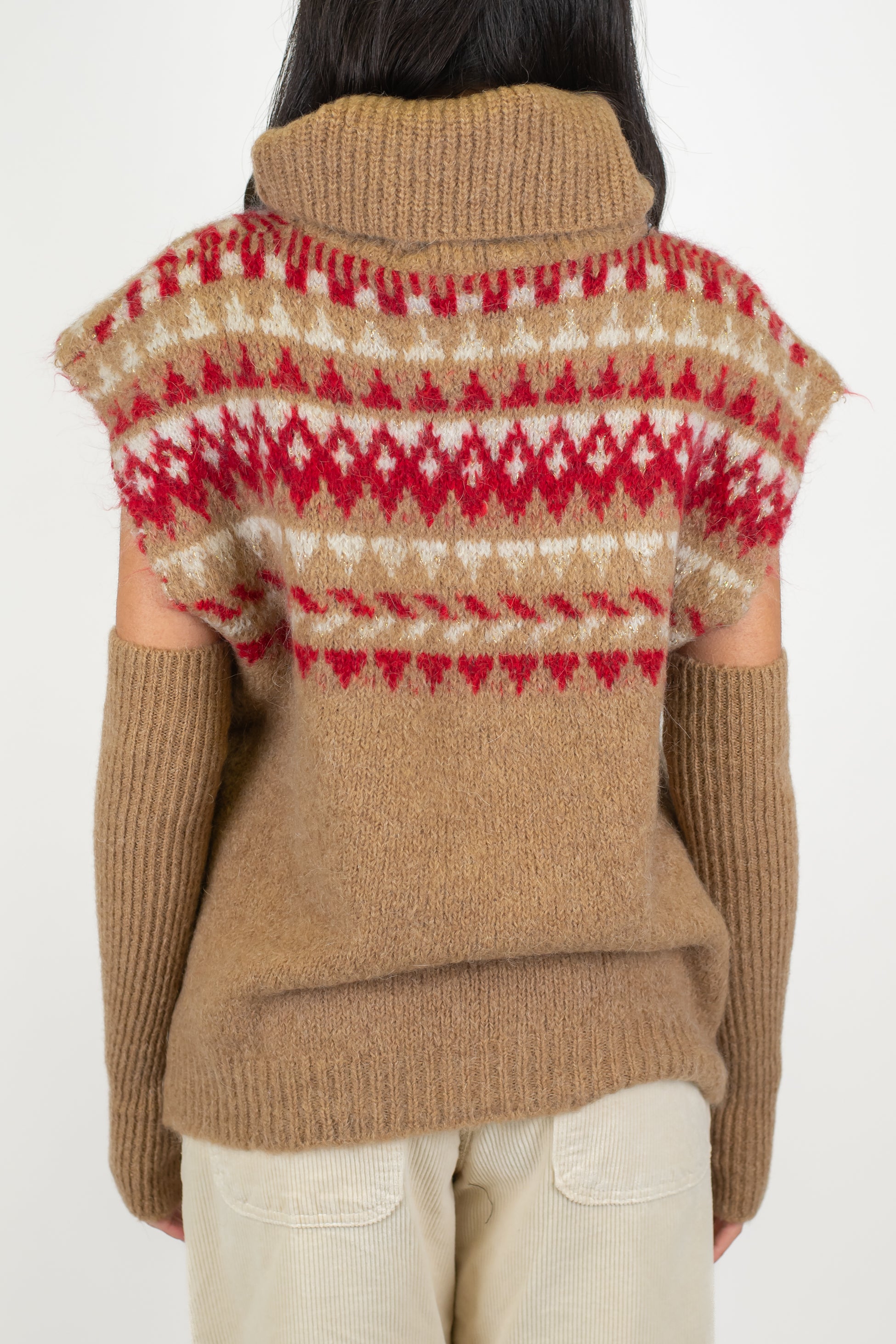 Motel - Dolcevita fantasia norvegese in misto lana con manicotti