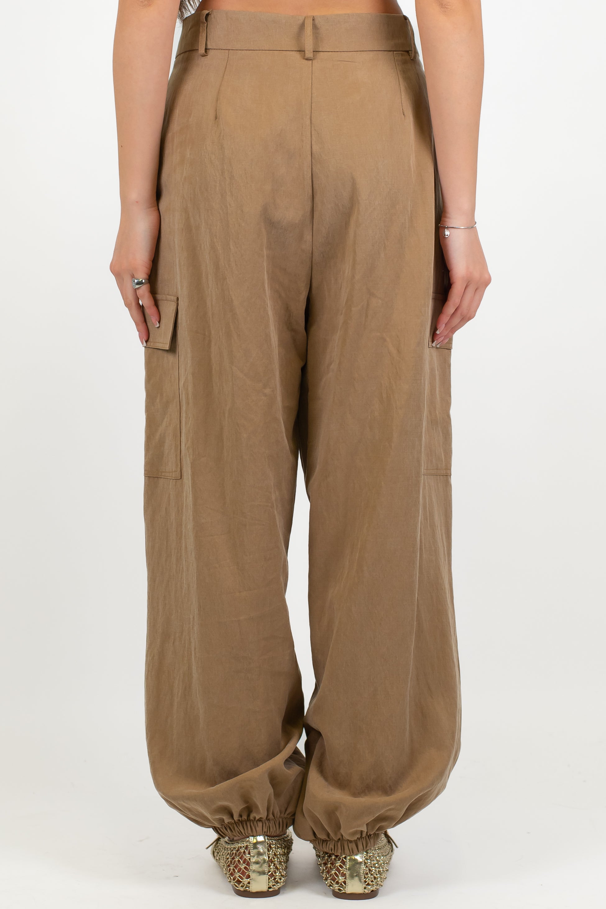 Dixie - Pantalone cargo in lyocell con elastico sul fondo
