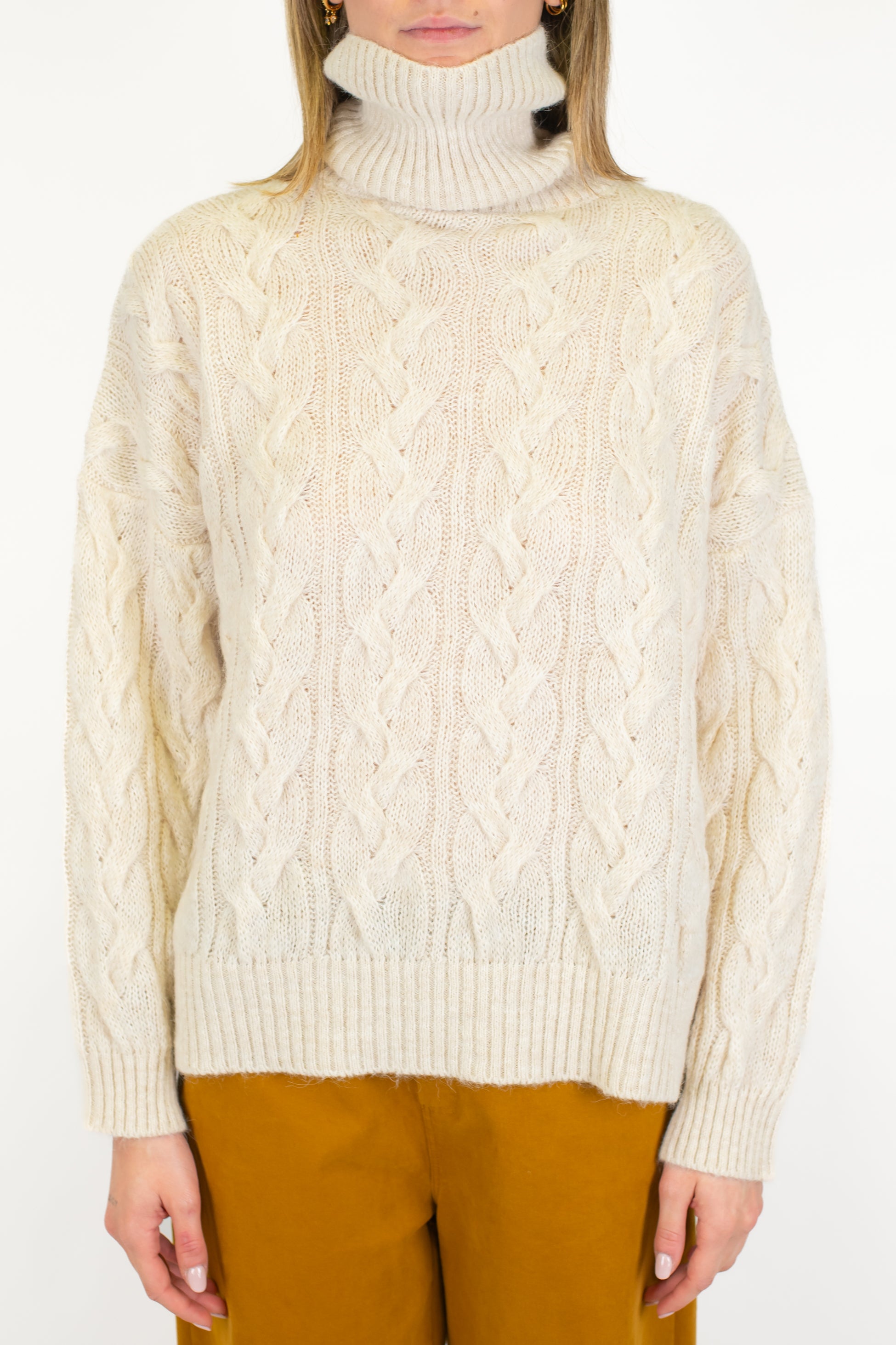 Tensione in - Dolvcevita over in misto lana con trecce