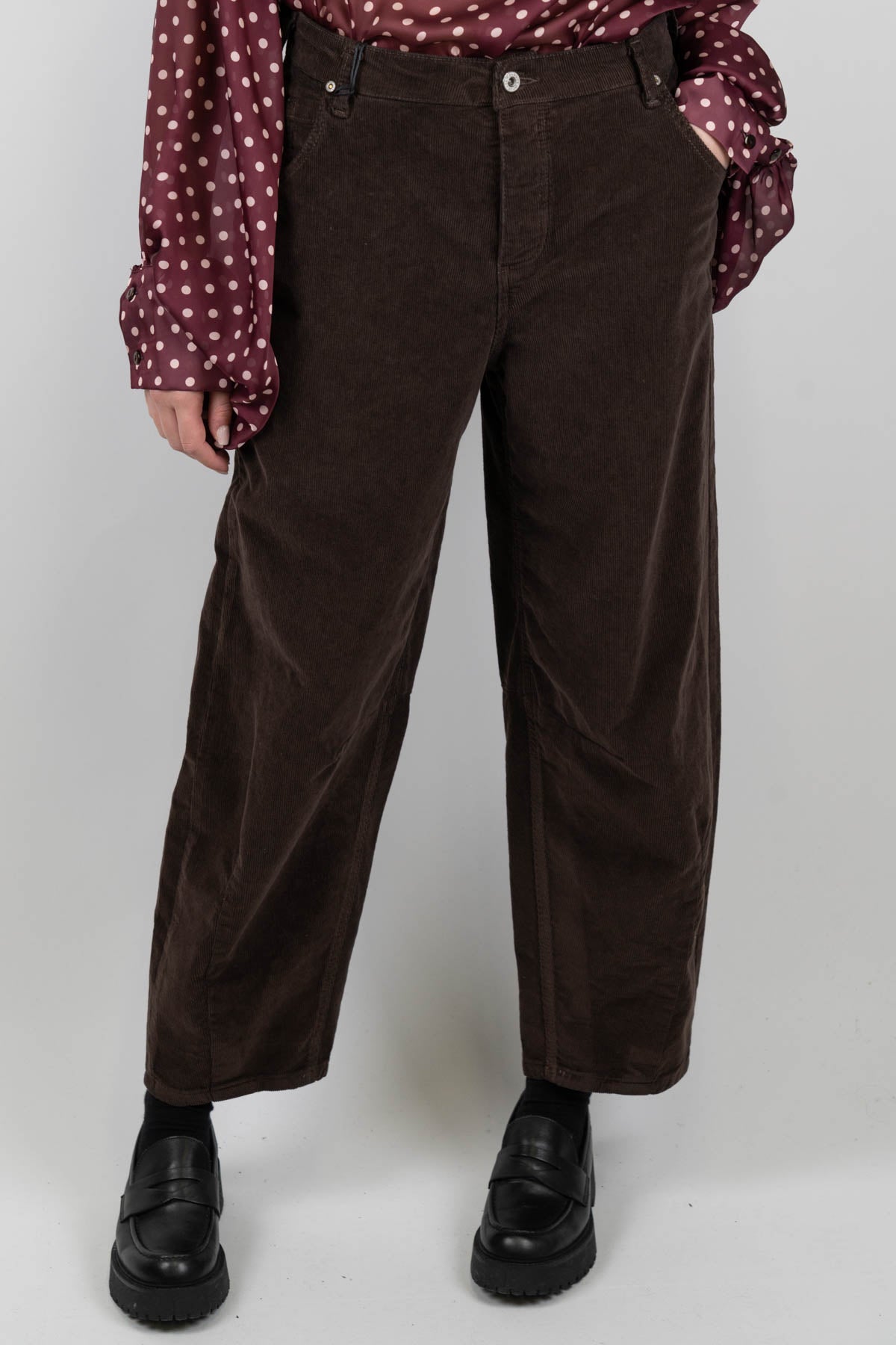 Please - Pantalone regular millerighe in velluto