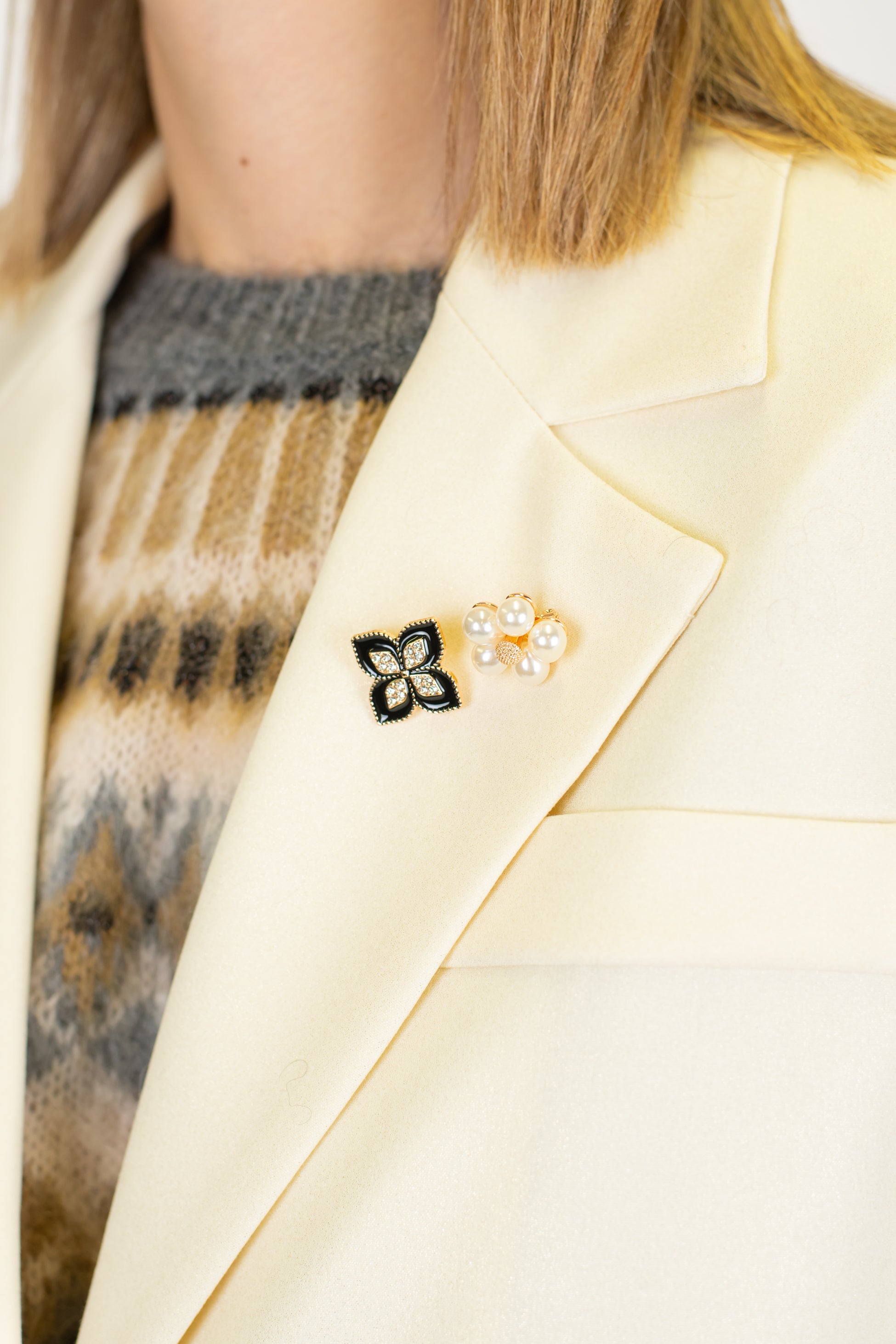 Haveone - Giacca monopetto over glitter scon spille