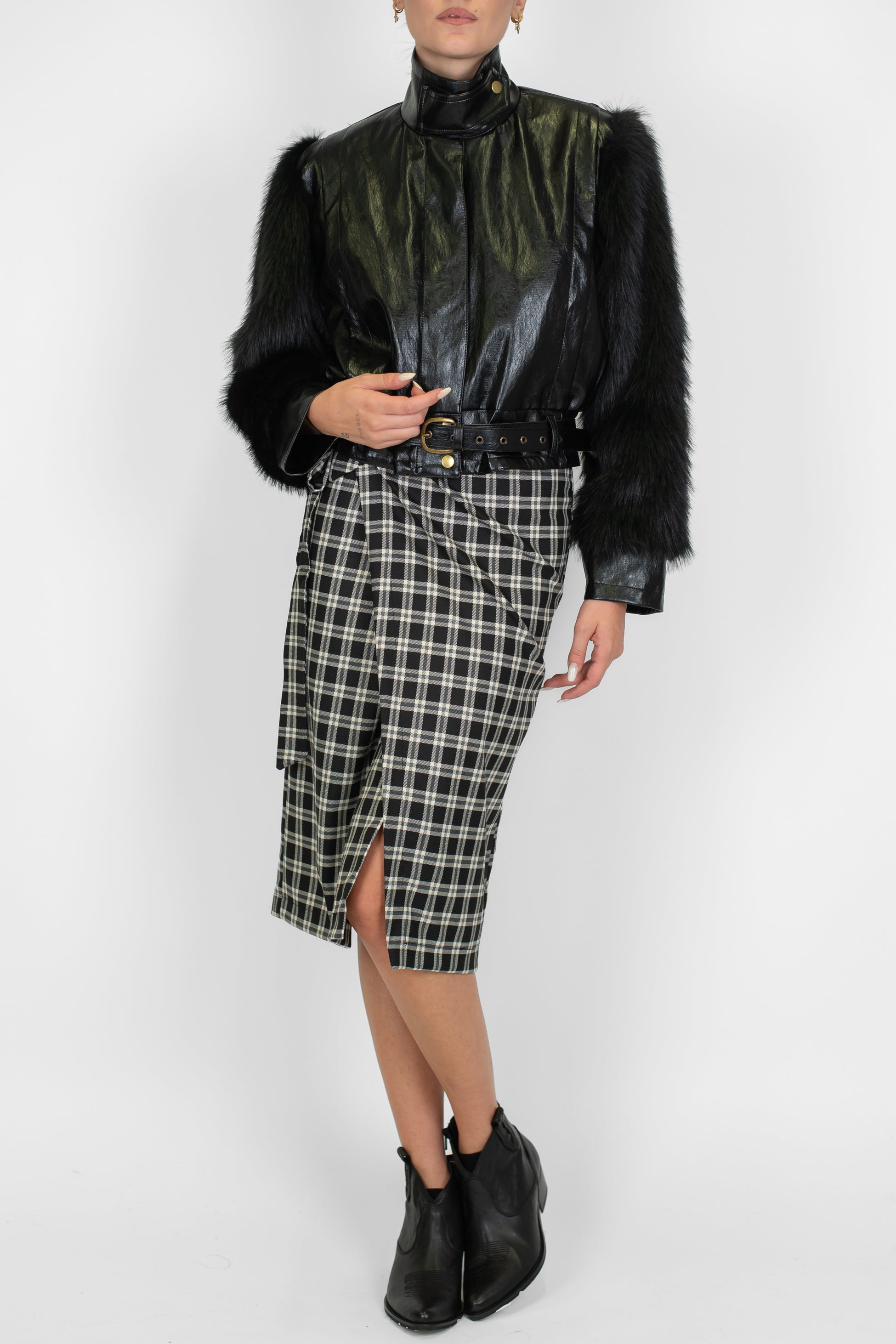 Maryley - Gonna longuette a portafoglio fantasia check