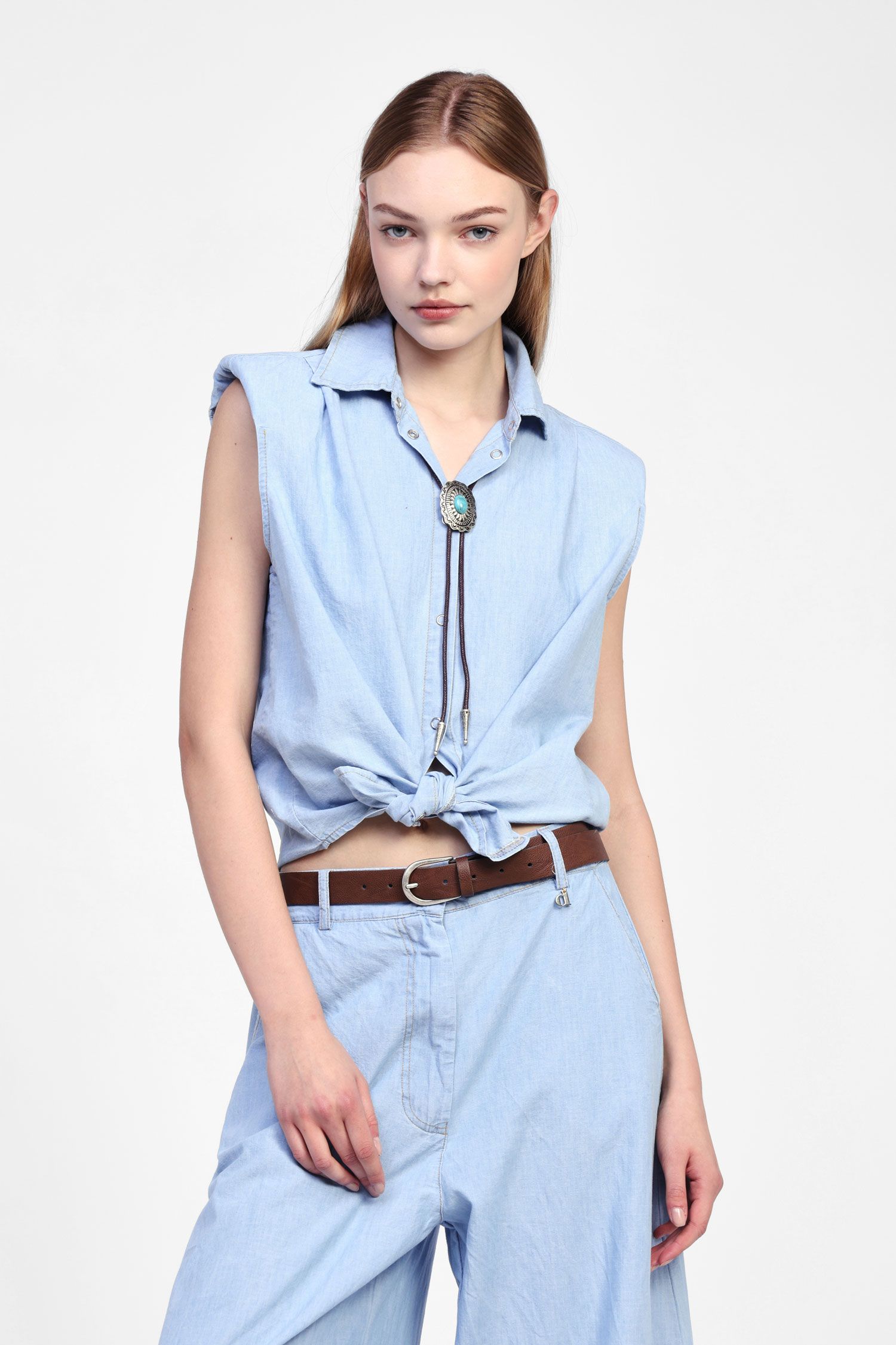 Dixie - Camicia giromaniche con spalline in cotone