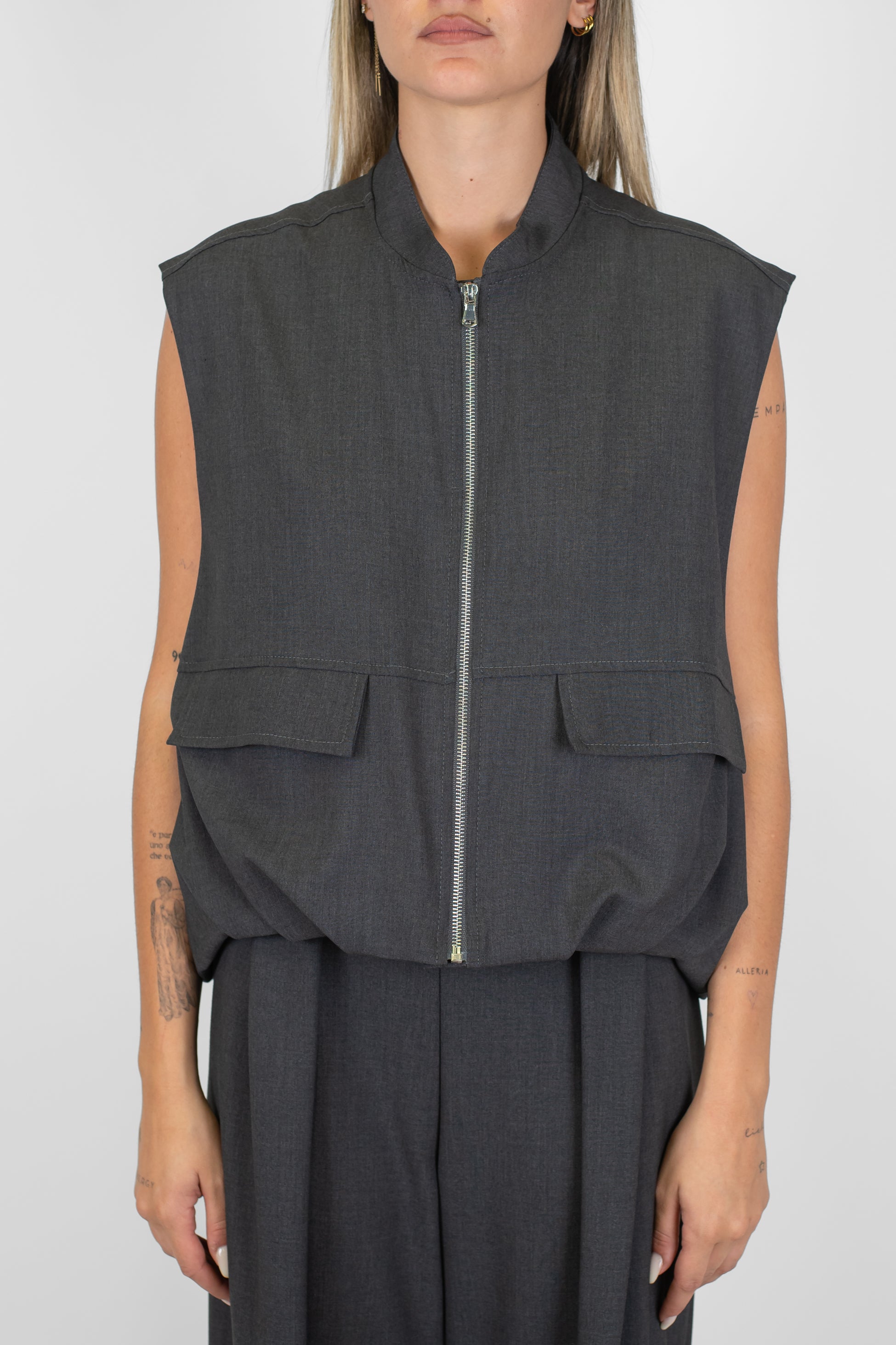 Dixie - Gilet con chiusura zip e tasconi laterali