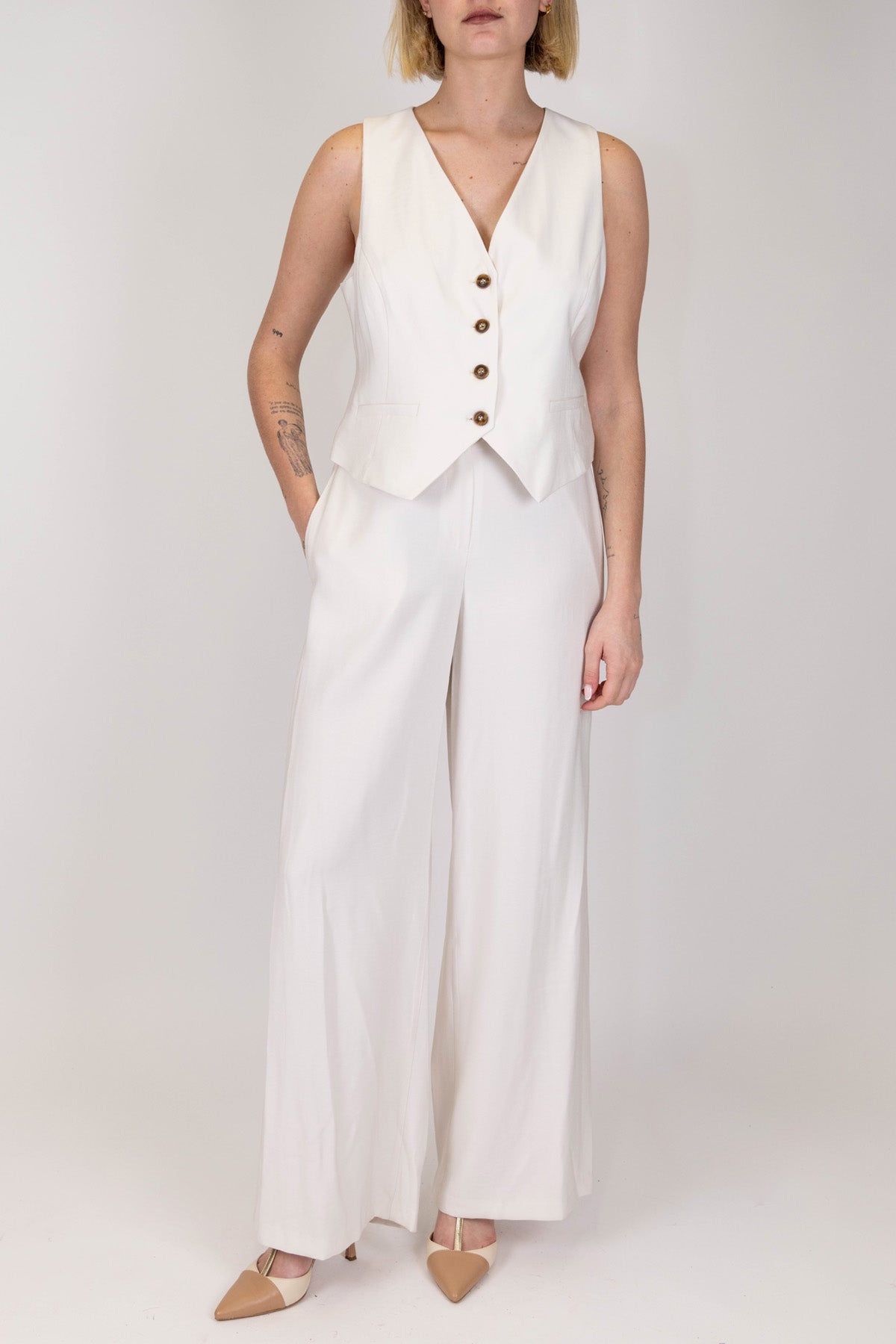 Tensione in - Coordinato gilet e pantalone palazzo