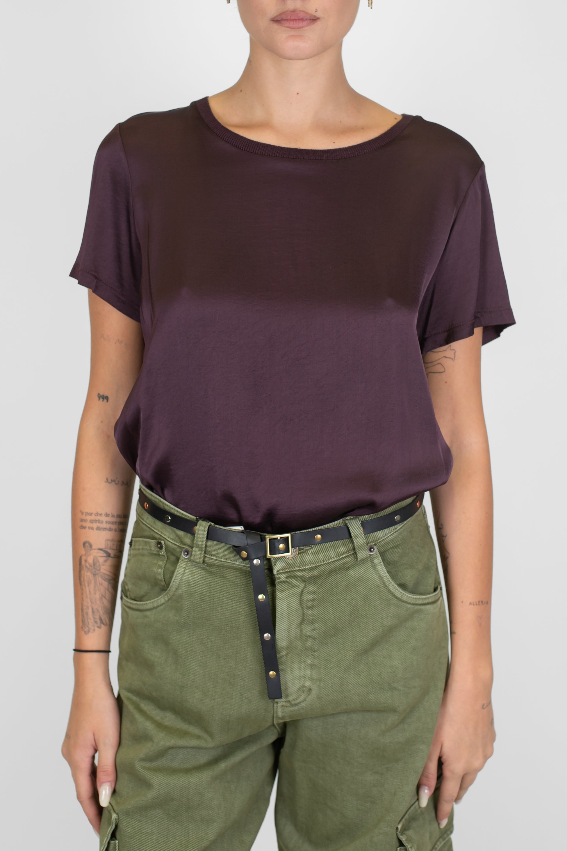 Maryley - T-shirt girocollo in viscosa