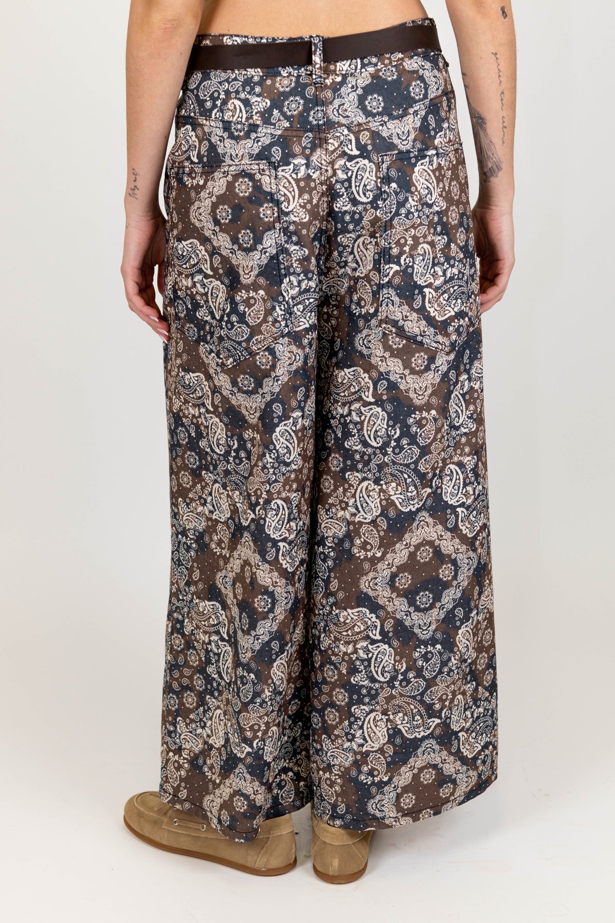 Motel - Pantalone palazzo fantasia bandana