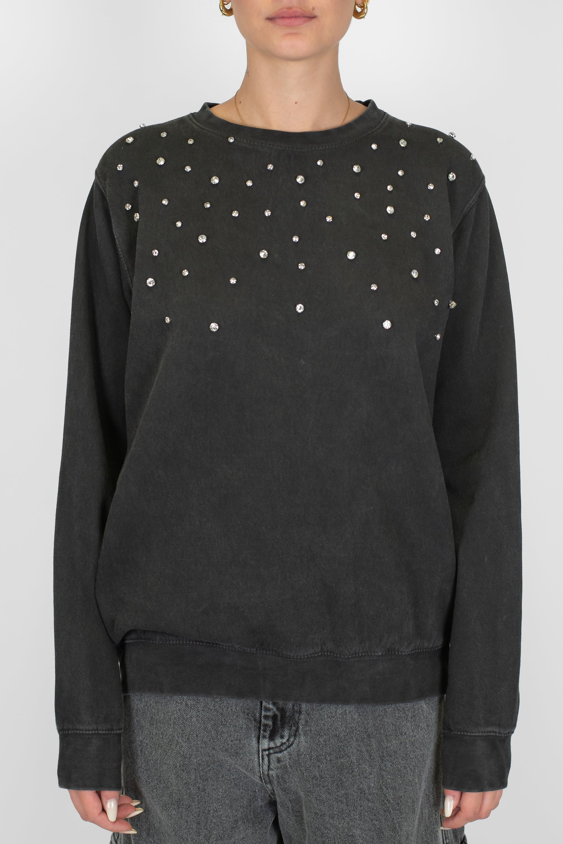 Haveone - Felpa girocollo con applicazioni strass