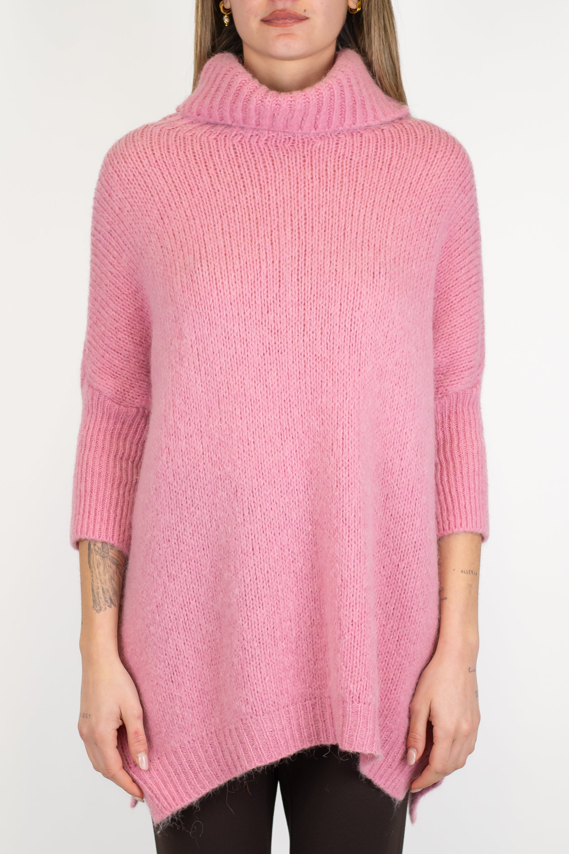 Imperial - Dolcevita over in misto lana con spacchetti laterali