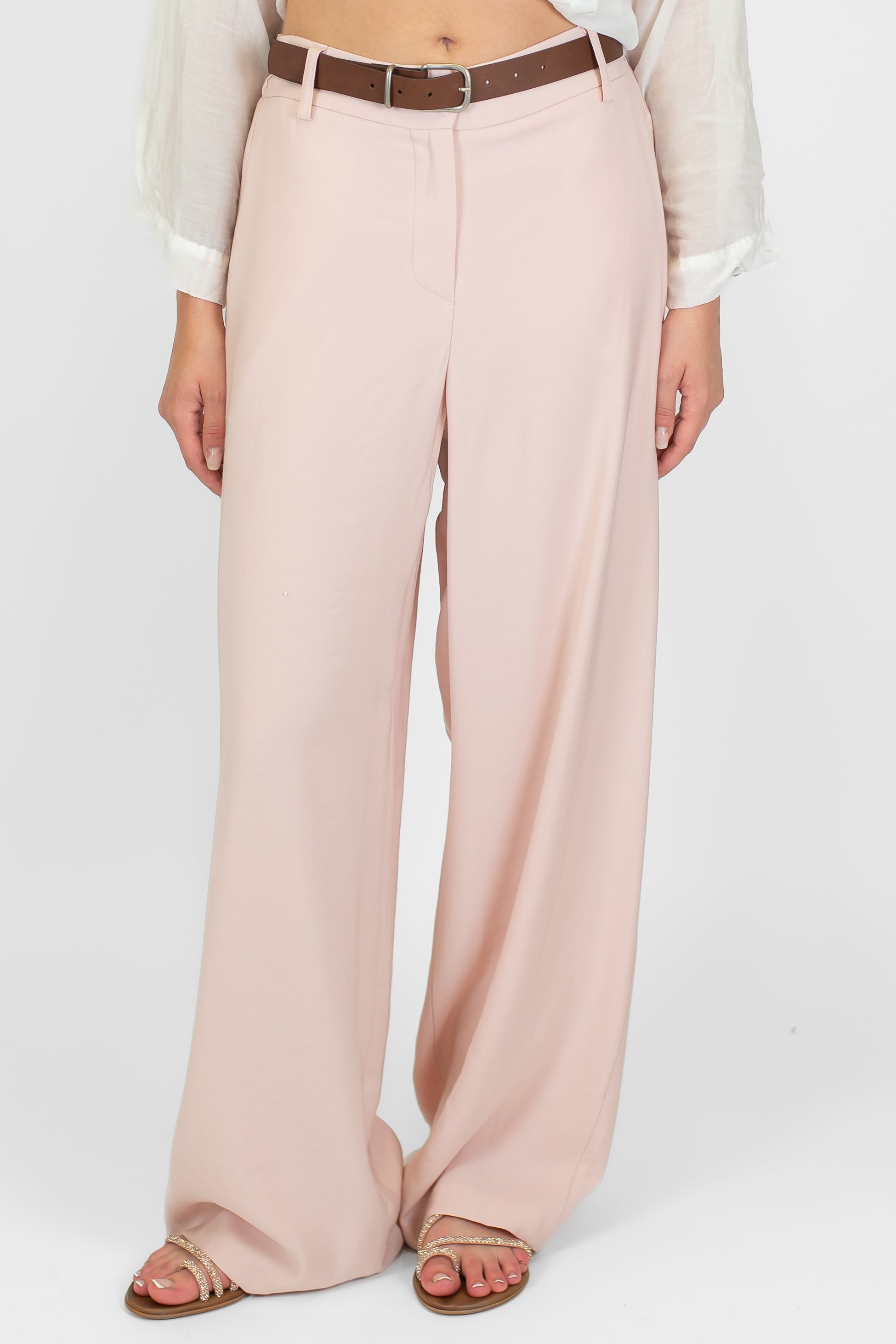 Motel - Pantalone palazzo in viscosa leggera con elastico sul retro