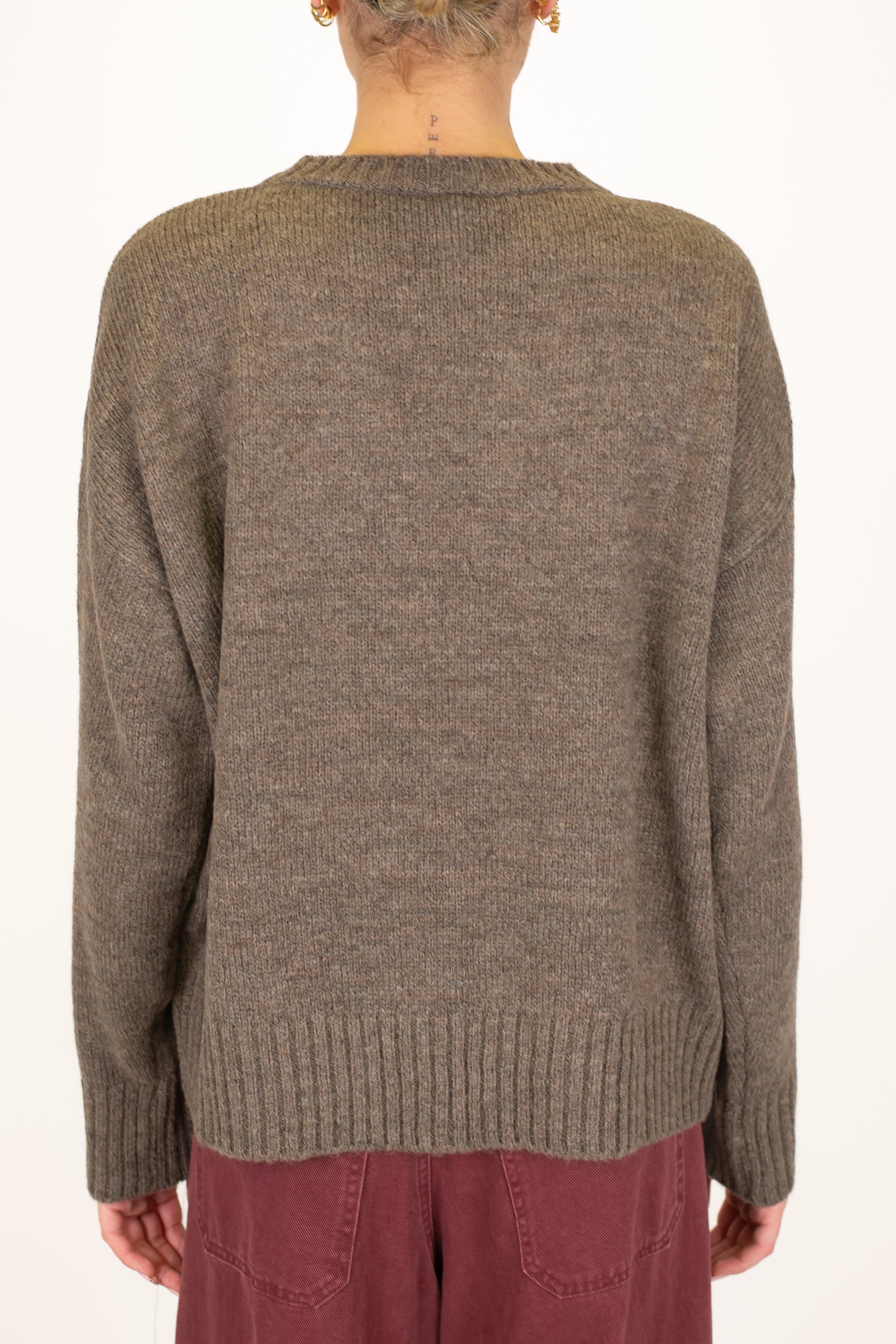 Tensione in - Maglia fantasia rombi a contrasto in misto lana