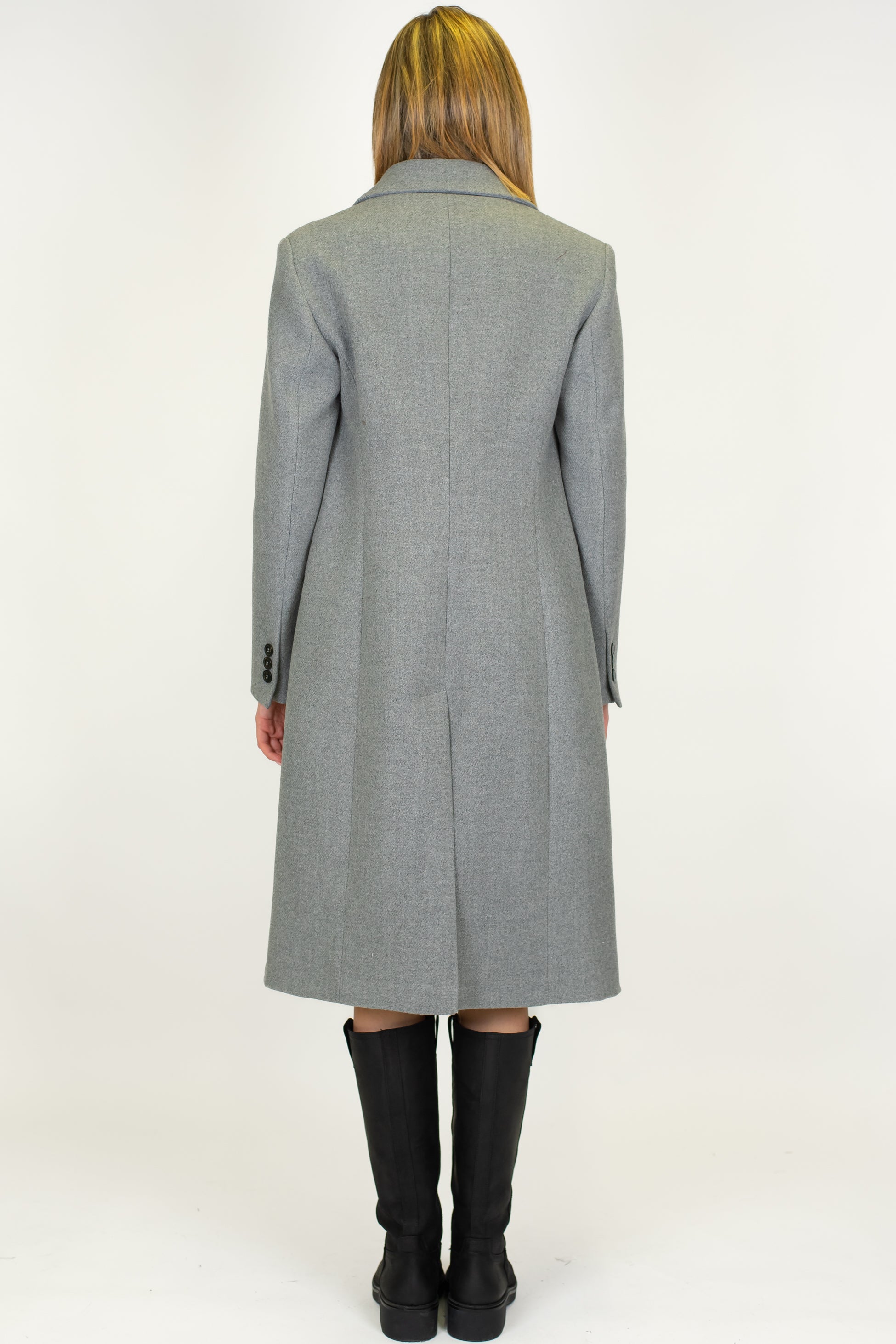 Maryley - Cappotto lungo doppiopetto con rever a lancia