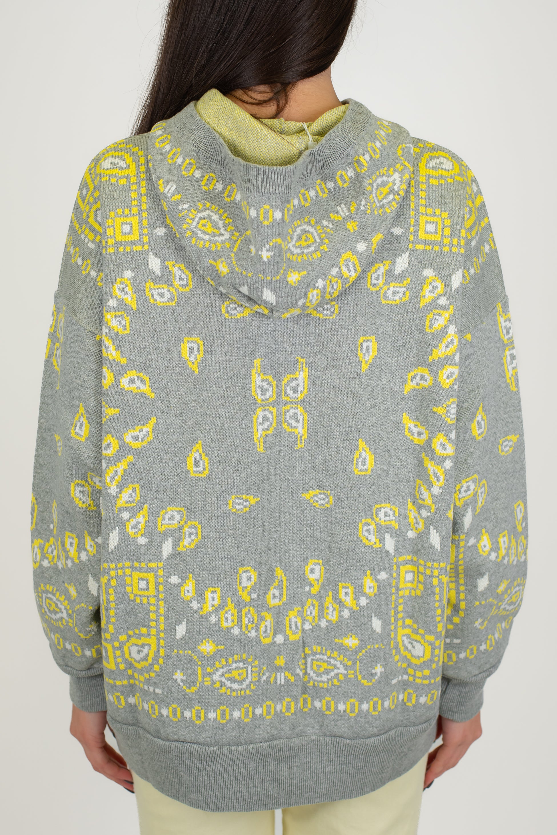 Motel - Maglia in cotone fantasia bandana con cappuccio