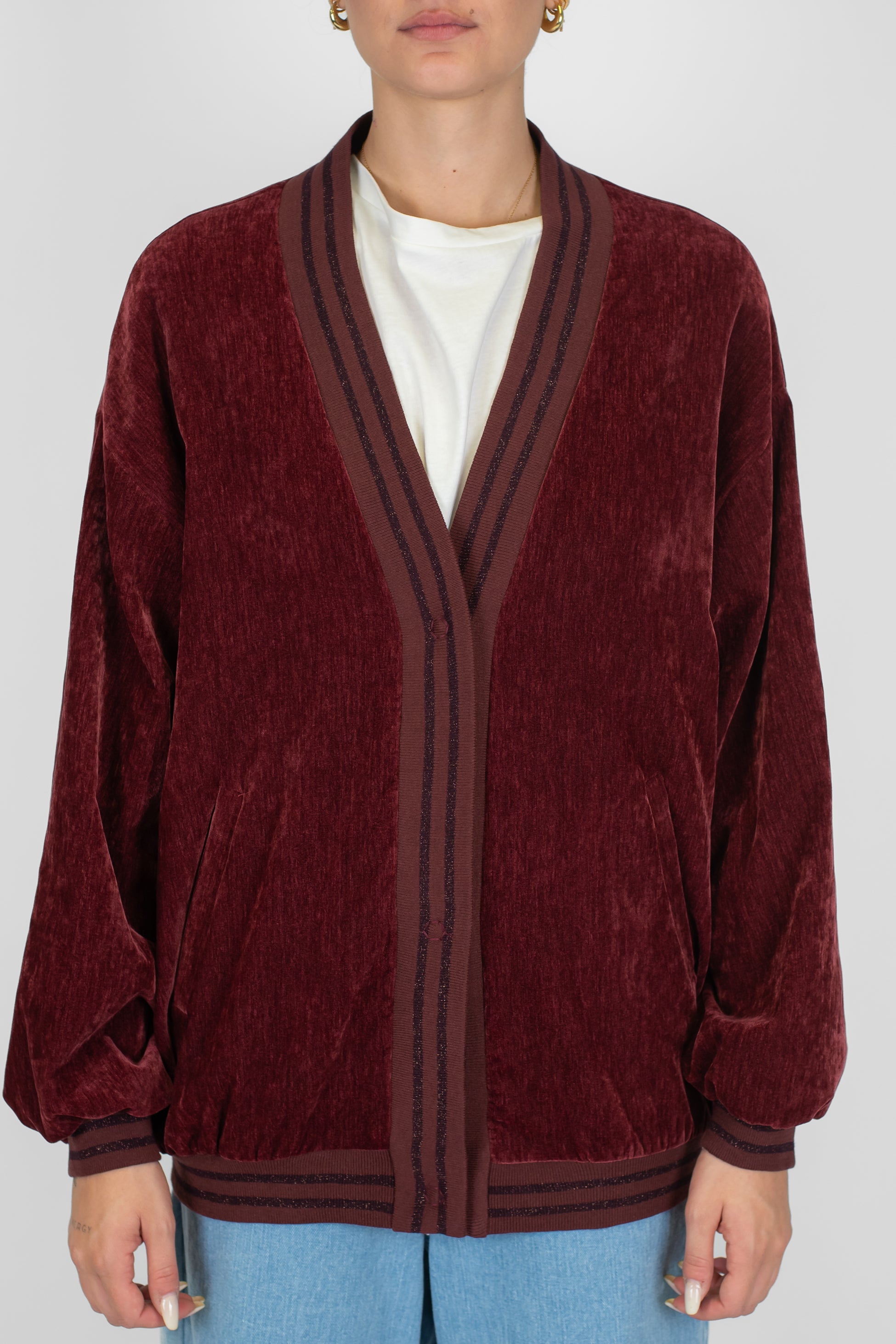 Dixie - Bomber over con profili elastici e tasche laterali