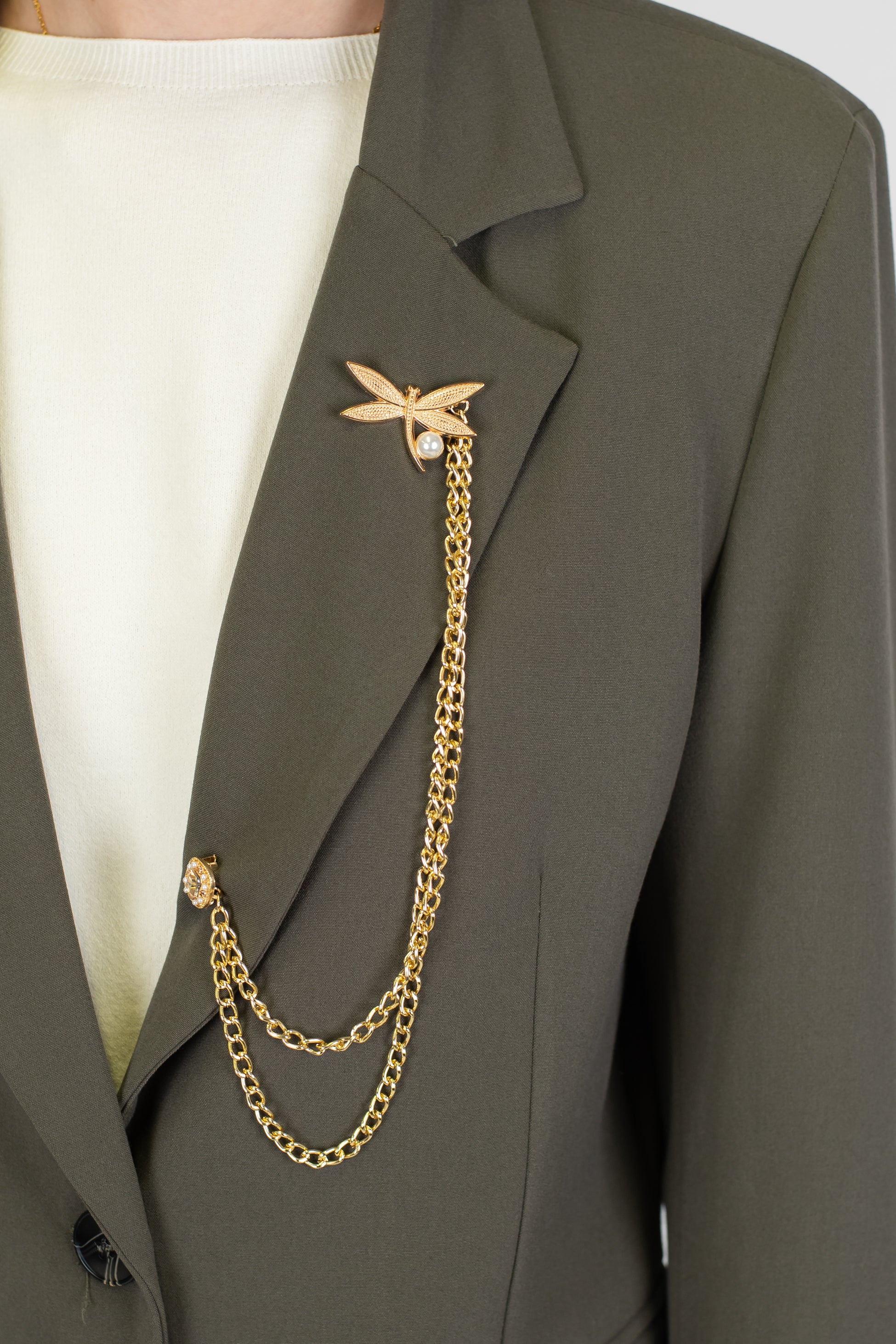 Tensione in - Giacca monopetto con spilla