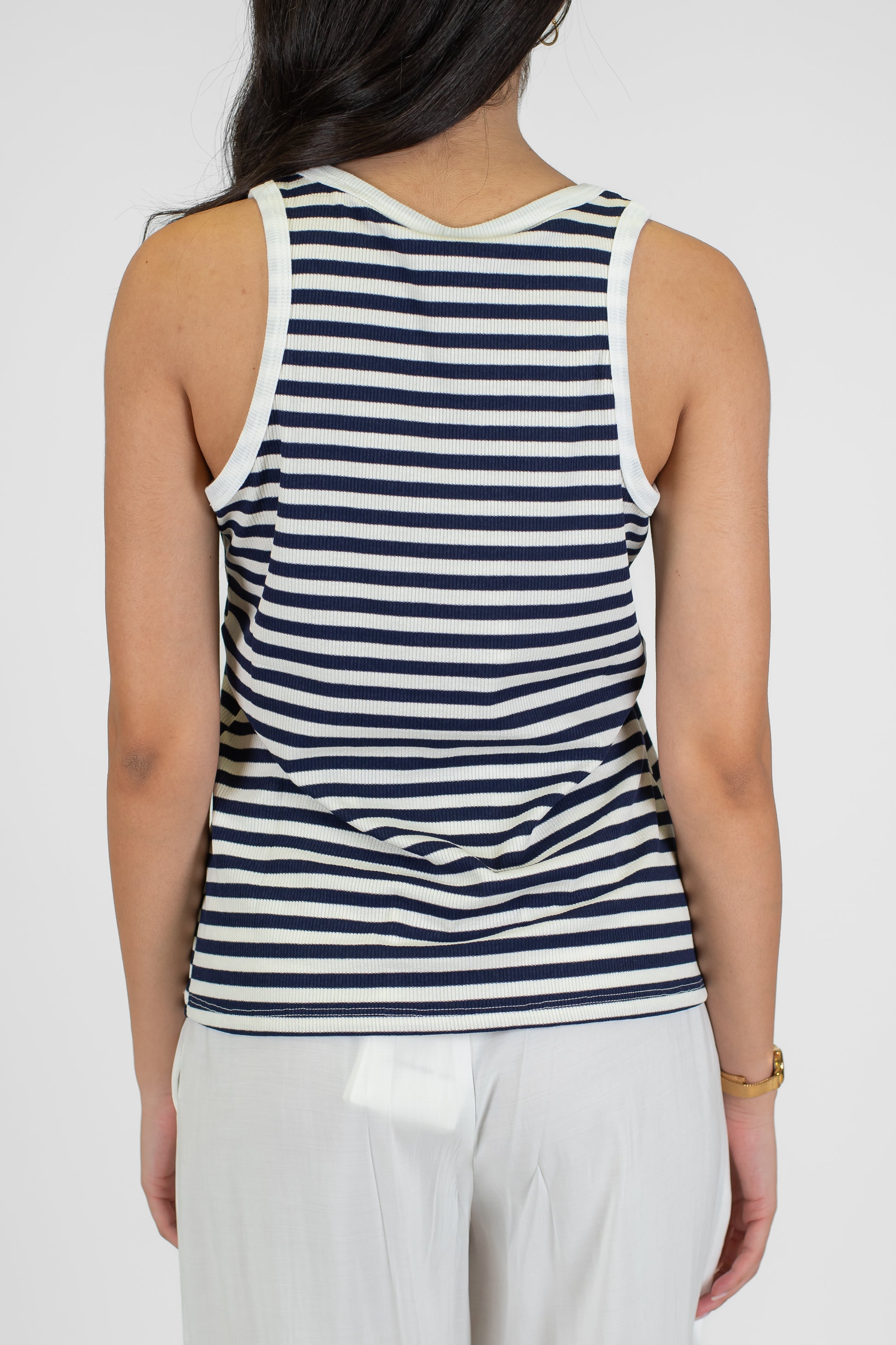 Tensione in - Canotta fantasia a righe in viscosa leggera