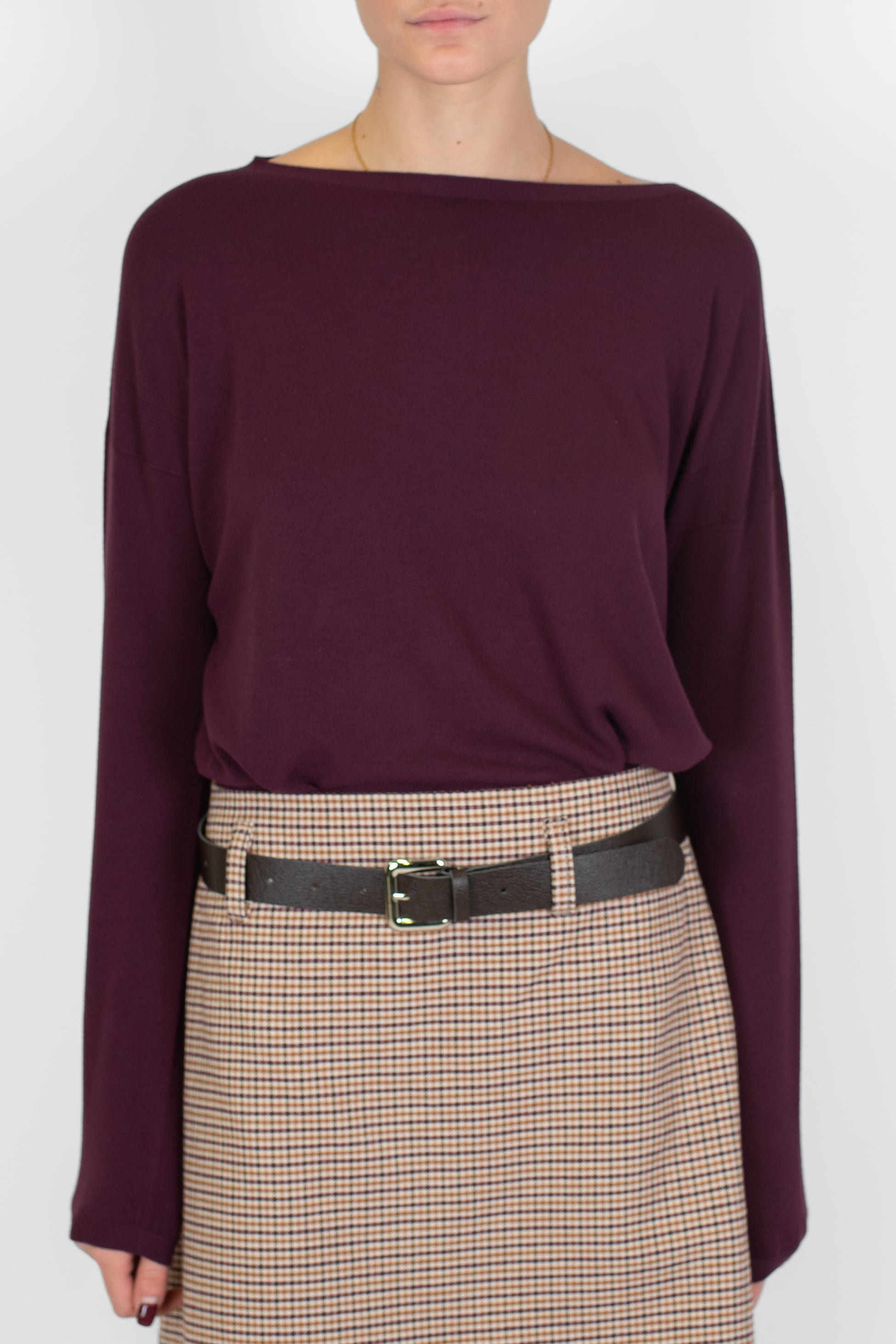 Kontatto - Maglia paricollo con spacchetti laterali