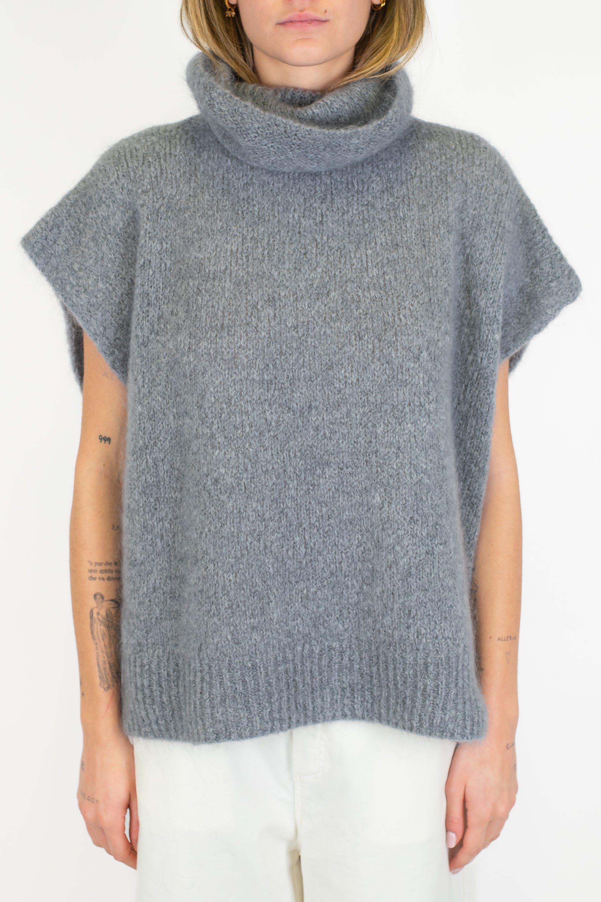 Dixie - Dolcevita over giromaniche in lana mohair con collo morbido