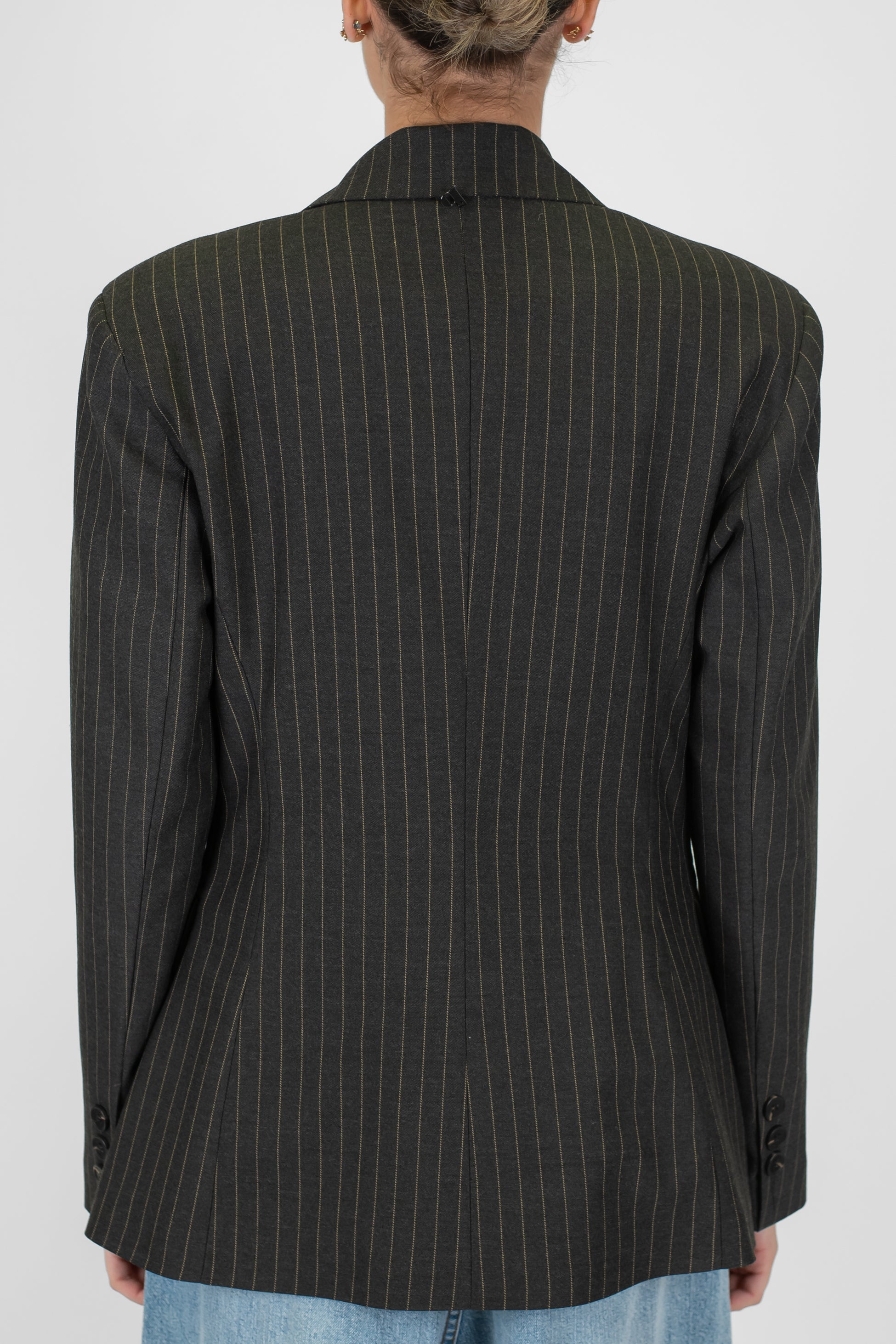 Dixie - Giacca monpetto gessata con spalline