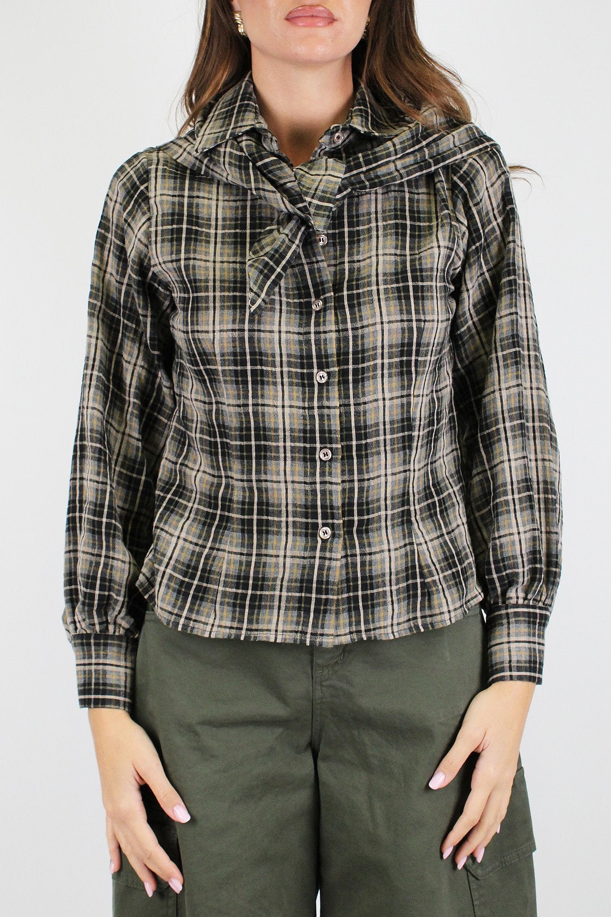 Dixie - Camicia fantasia check con bandana