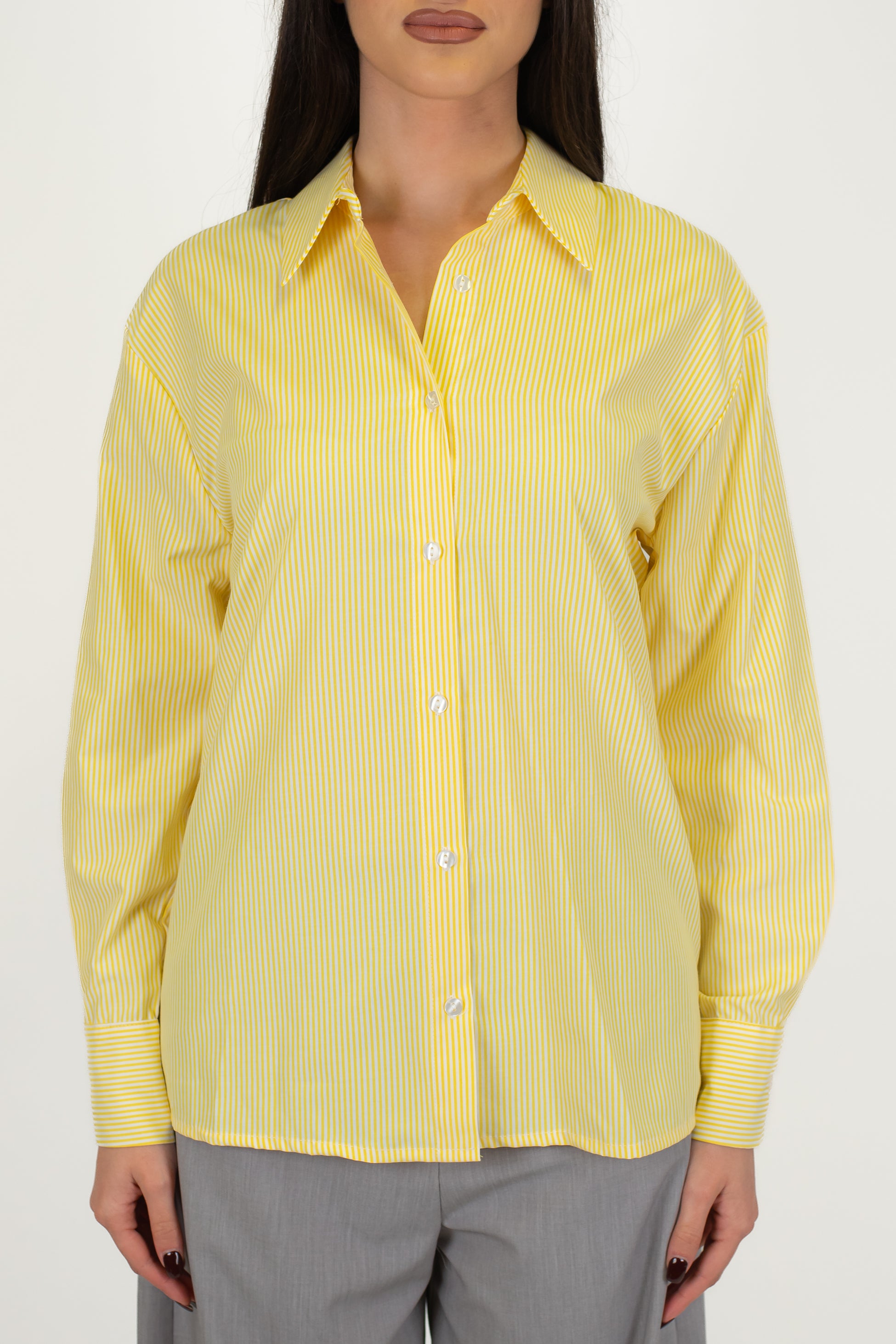 Tensione in - Camicia over fantasia a righe