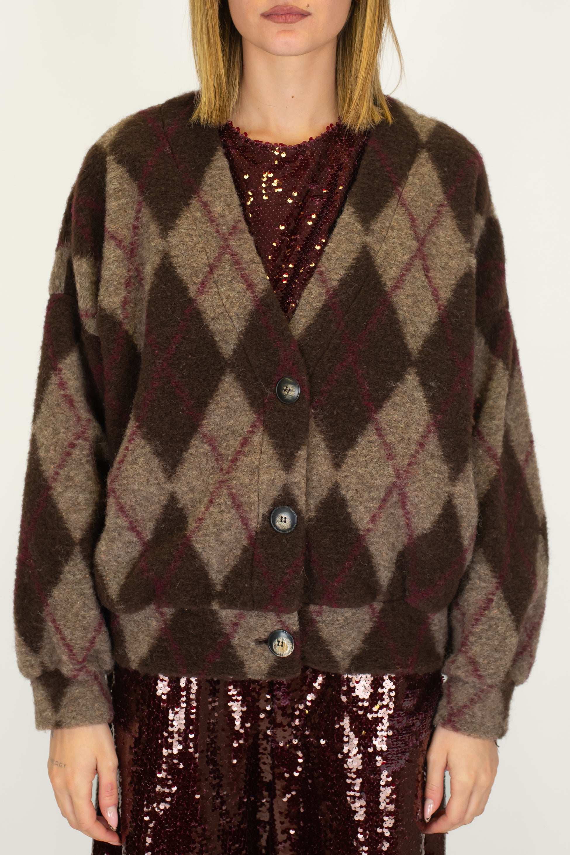 Haveone - Cardigan over fantasia rombi