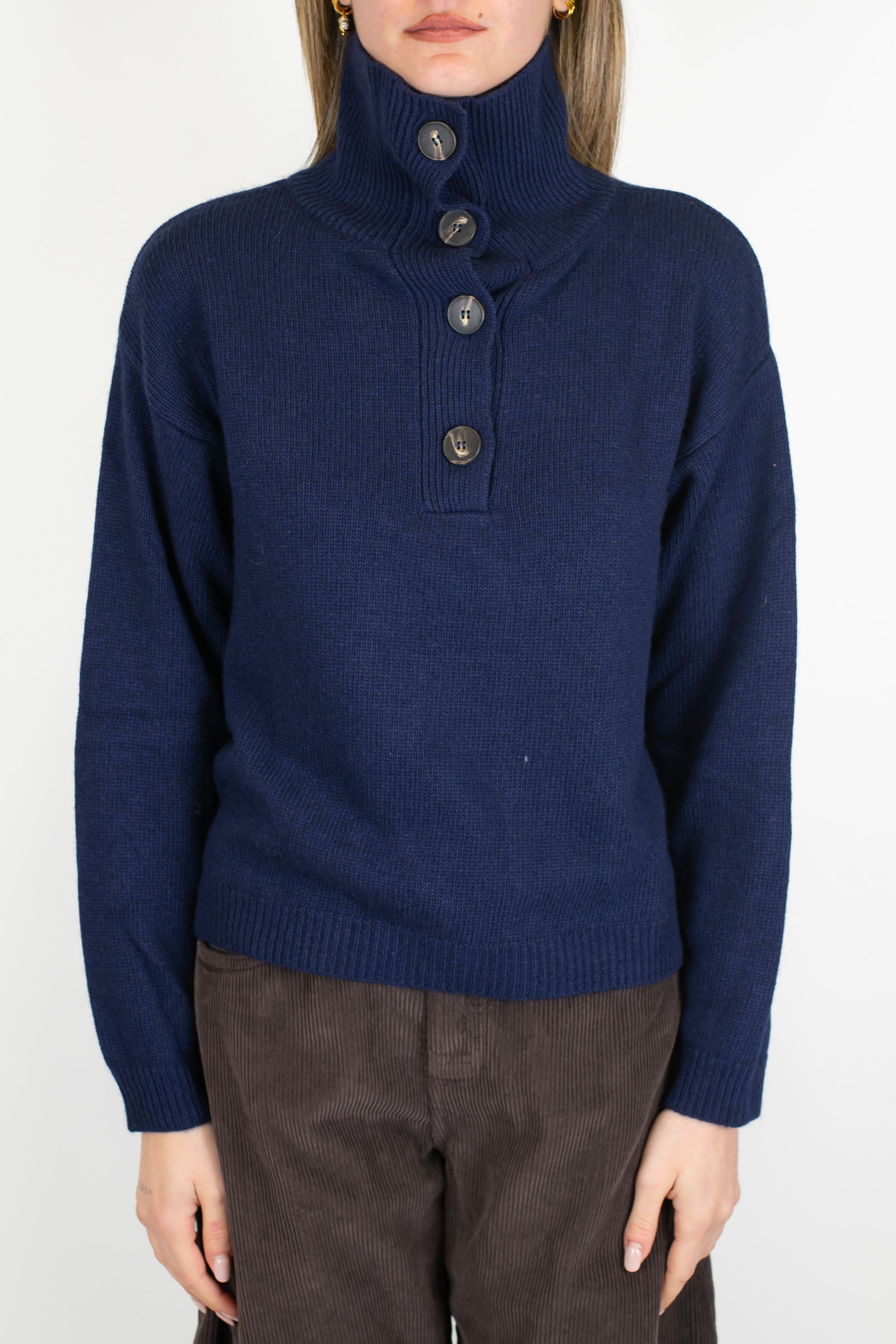 Tensione in - Polo con colletto in misto lana/cashmere