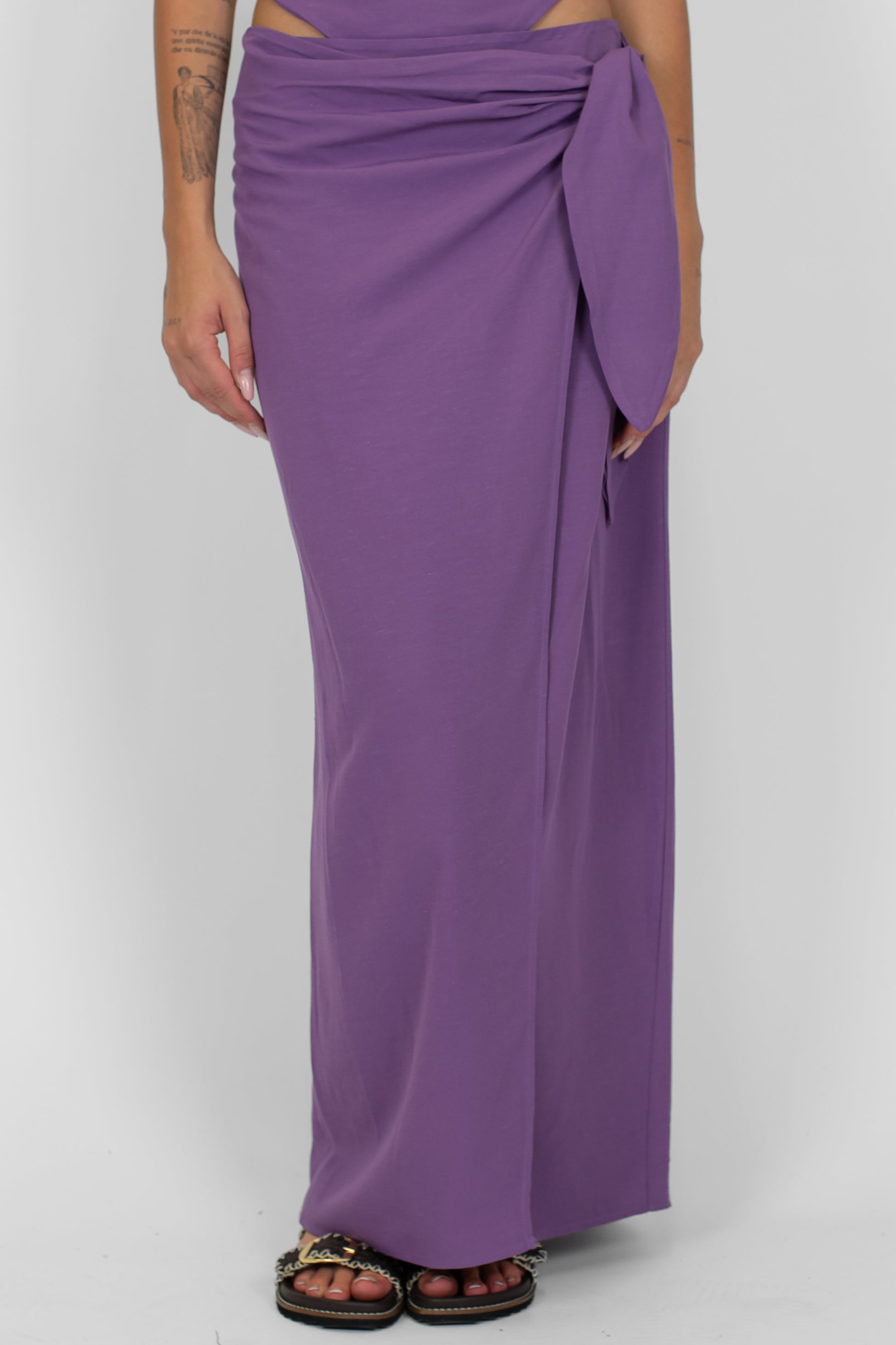 Tensione in - Gonna pareo in misto viscosa e lino