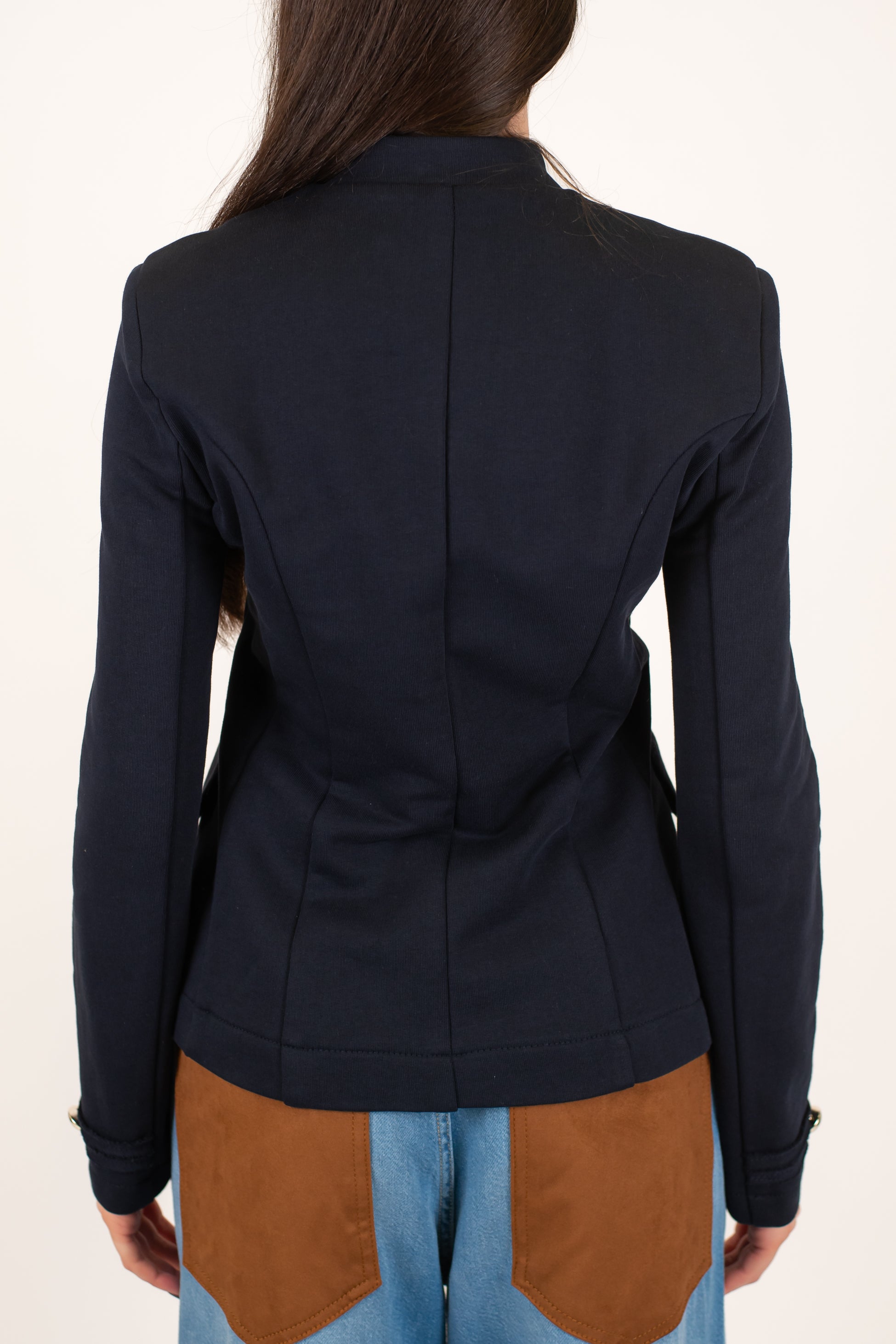 Maryley - Giacca in felpa con alamari ricamati e collo coreano