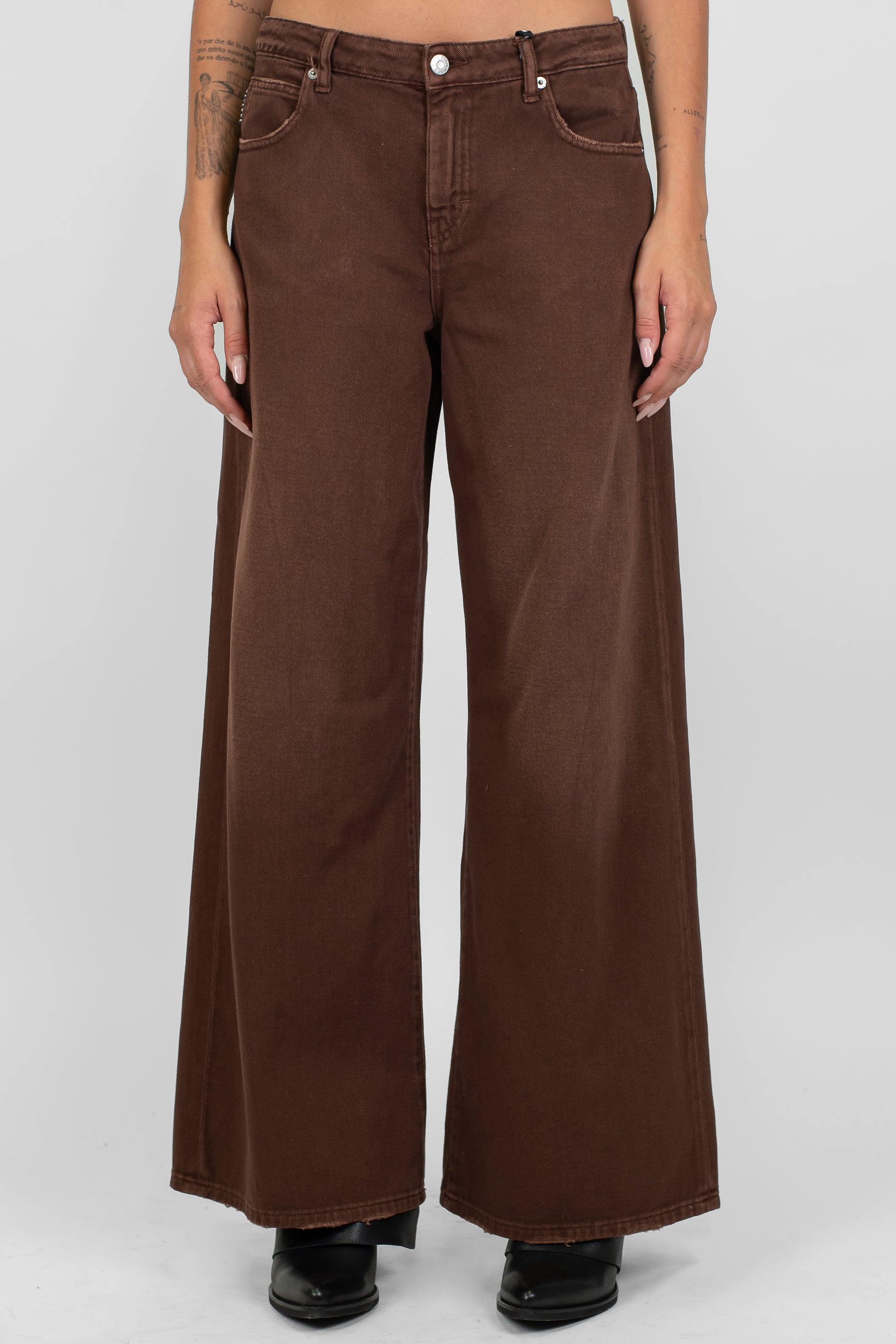 Haveone - Pantalone palazzo modello Tokyo in denim colorato