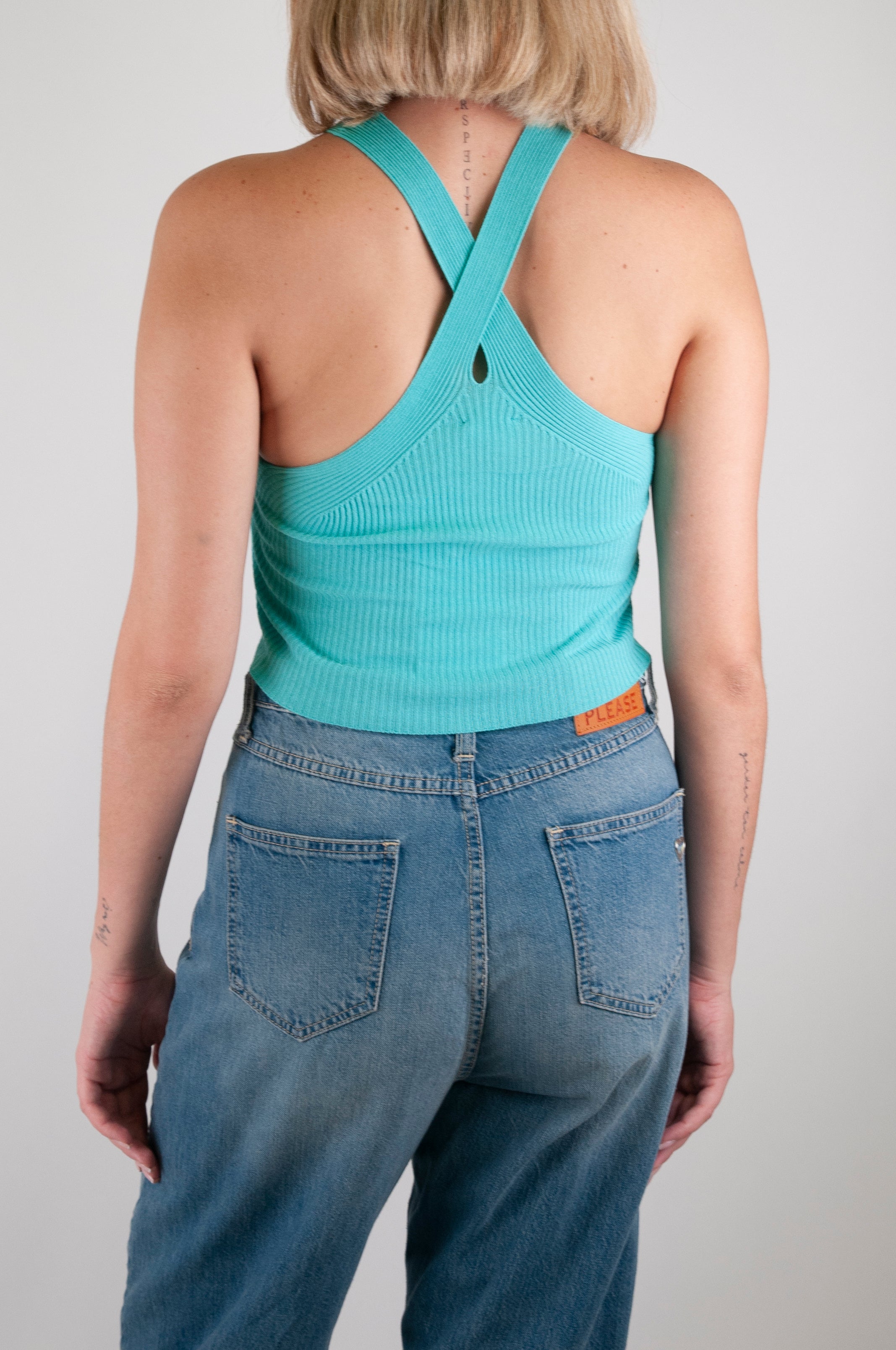 Kontatto - Top incrociato a costine