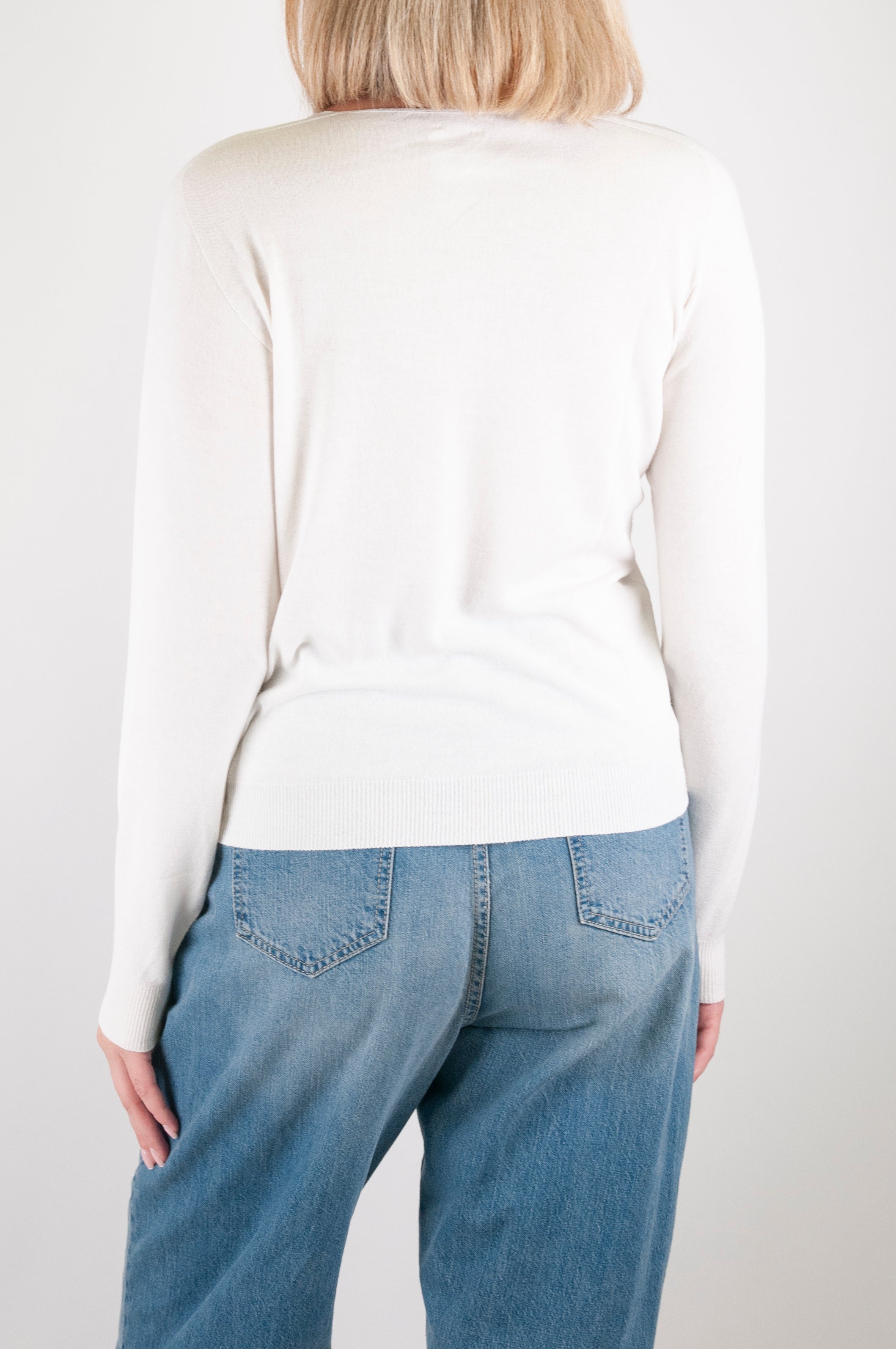 Kontatto - Maglia scollo V in viscosa leggera