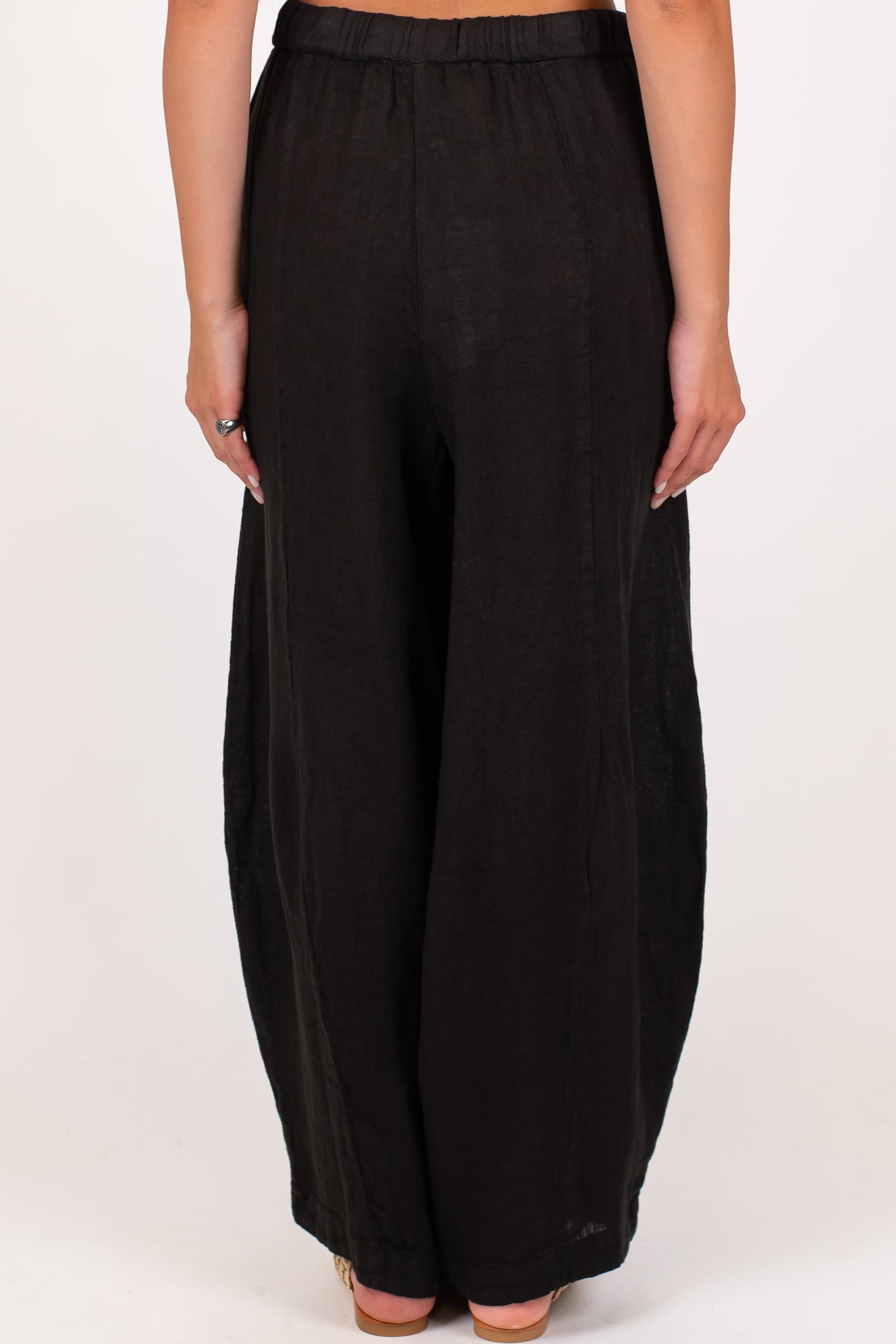 Motel - Pantalone balloon in puro lino con coulisse