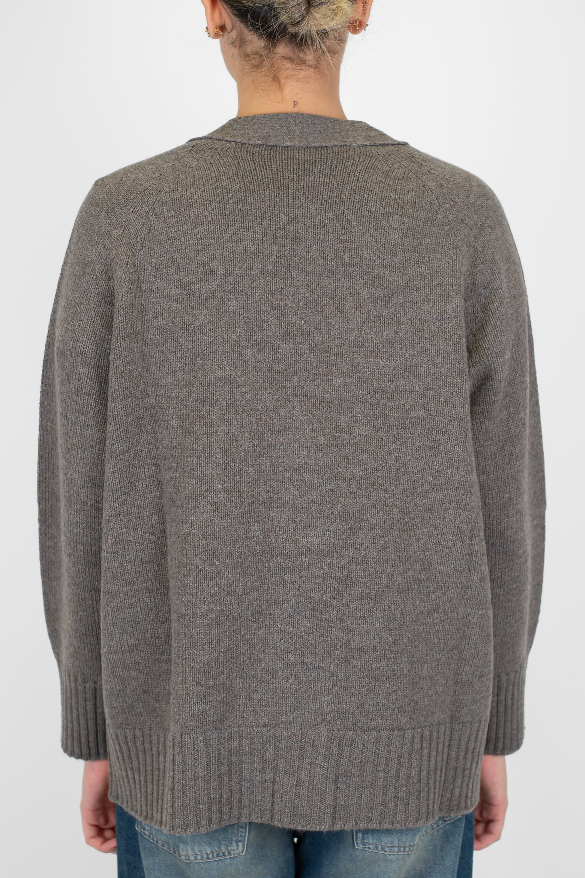 Tensione in - Cardigan scollo a V in lana e cashmere