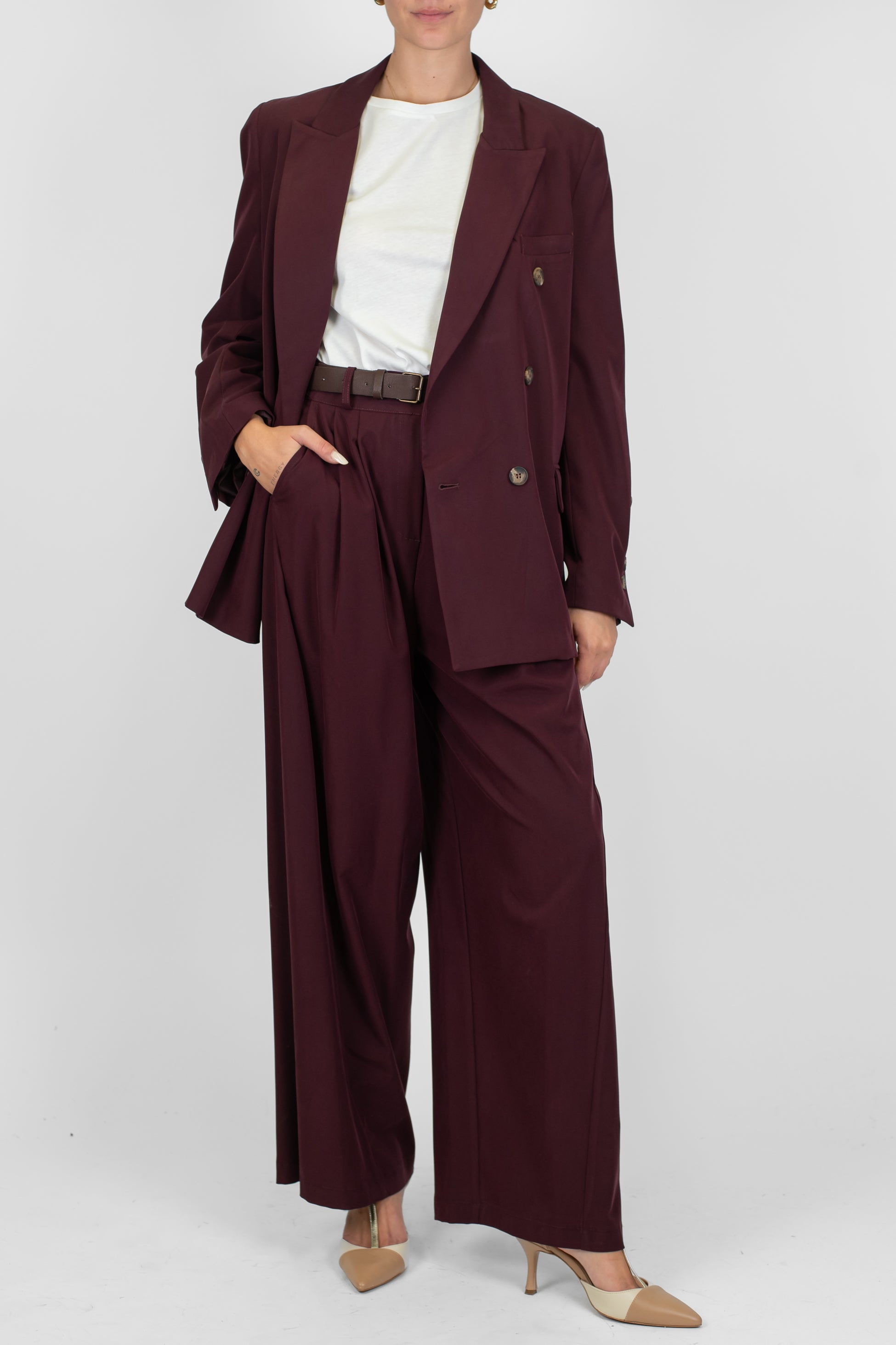 Haveone - Pantalone palazzo con pinces