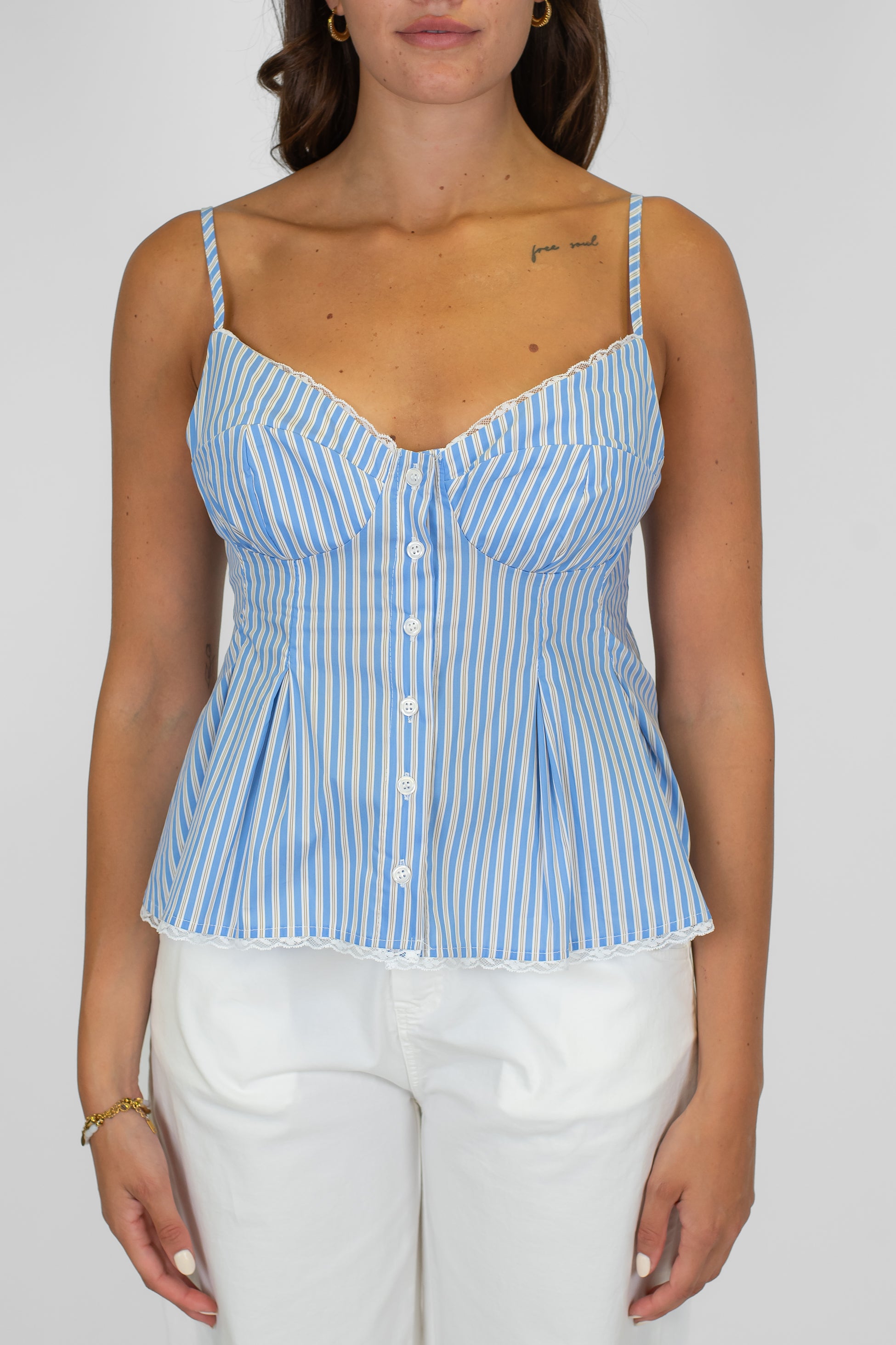 Dixie - Top a righe con bretelle regolabili