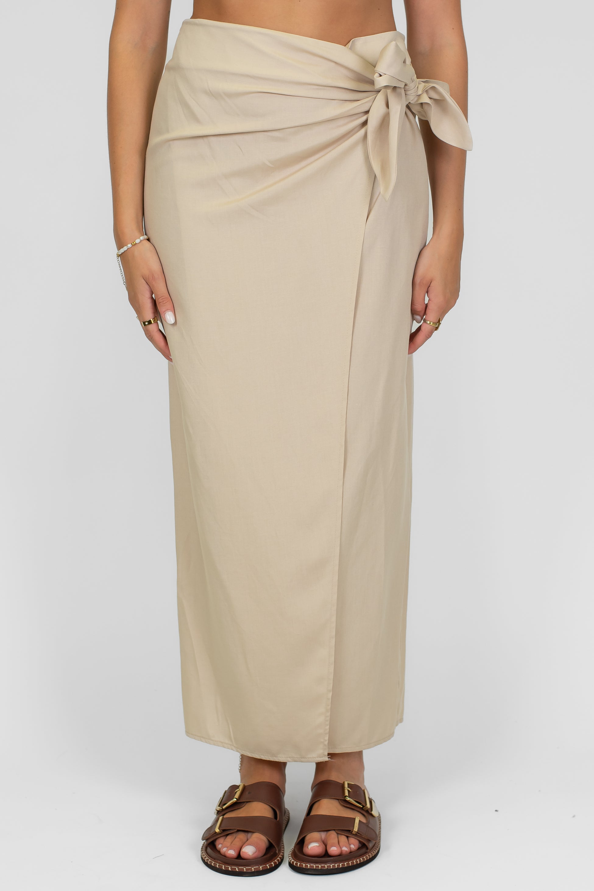 Tensione in - Gonna pareo in misto viscosa e lino