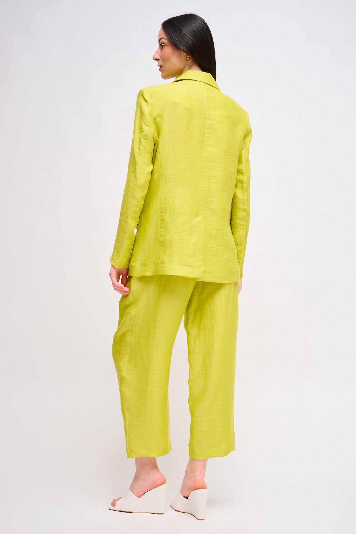 Maryley - Pantalone balloon con pinces in lino