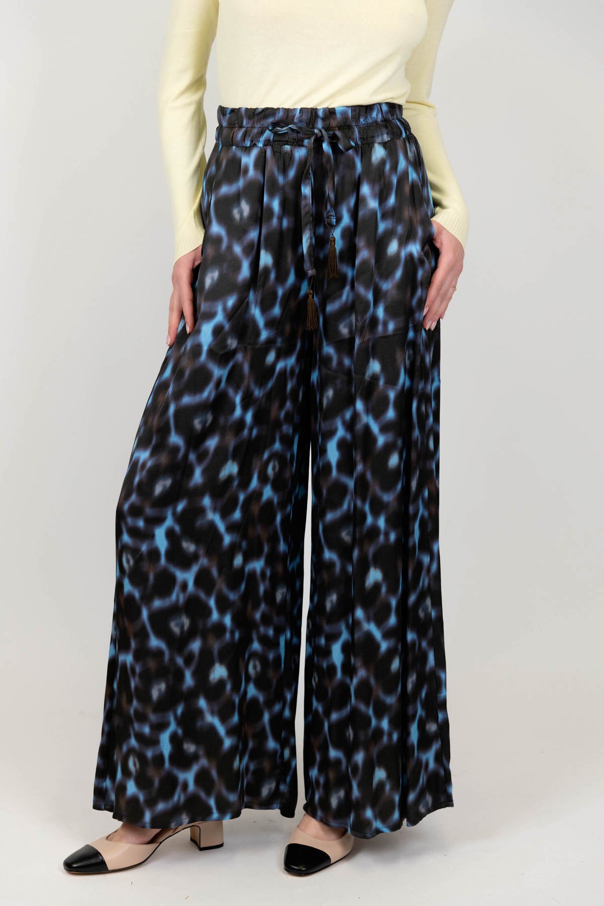 Motel - Pantalone palazzo fantasia in viscosa